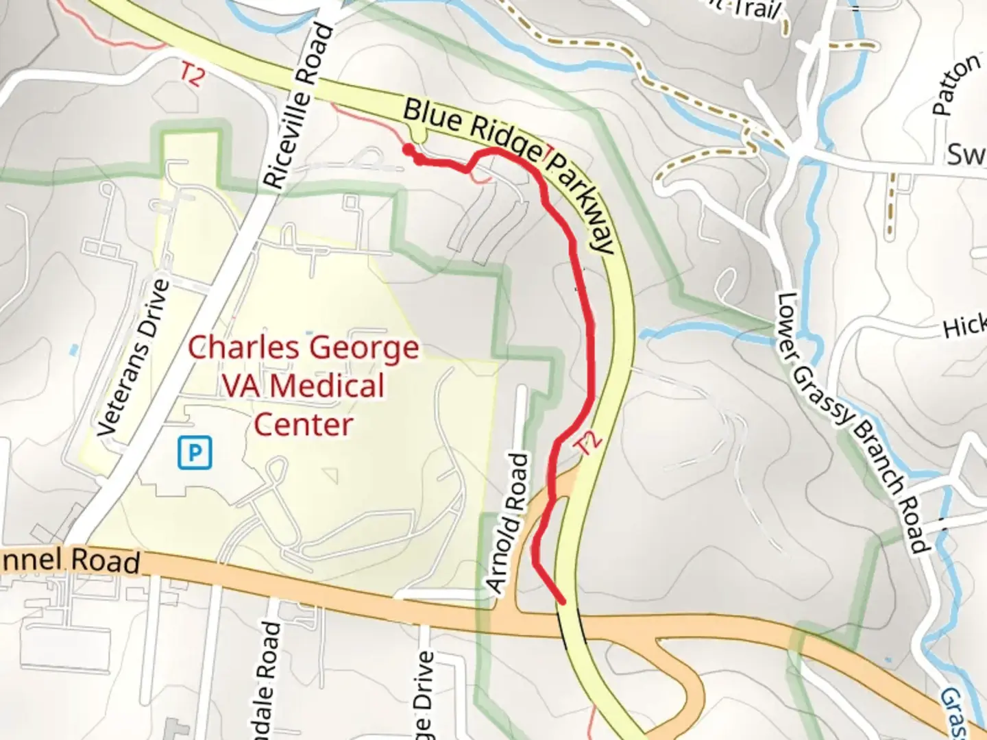 An image depicting the trail Folk Art Center and its surrounding area.