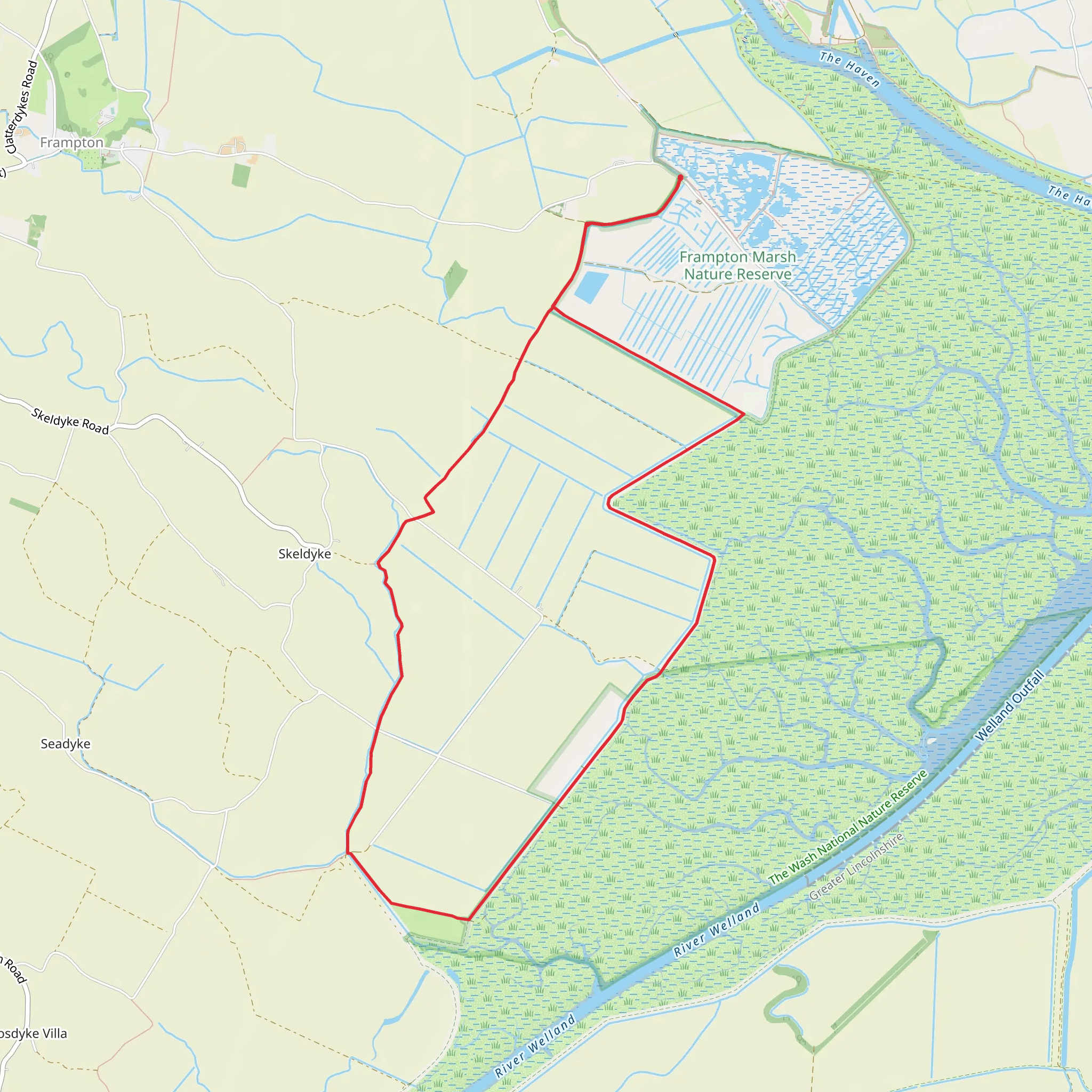 Frampton Marsh Loop mobile static map