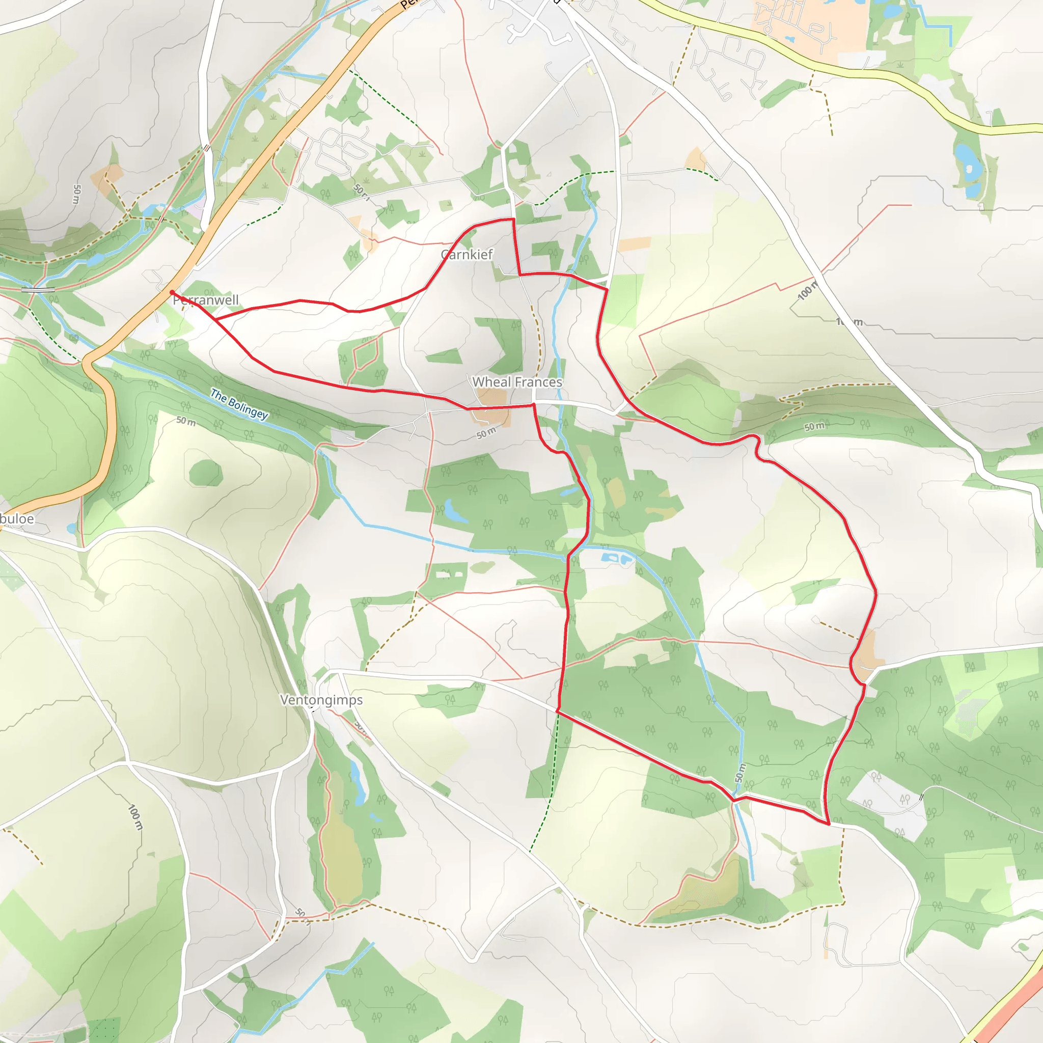 Perranwell Loop mobile static map