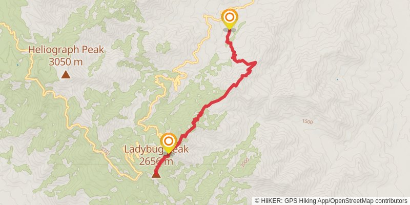 Ladybug Peak Trail stage 2 Map
