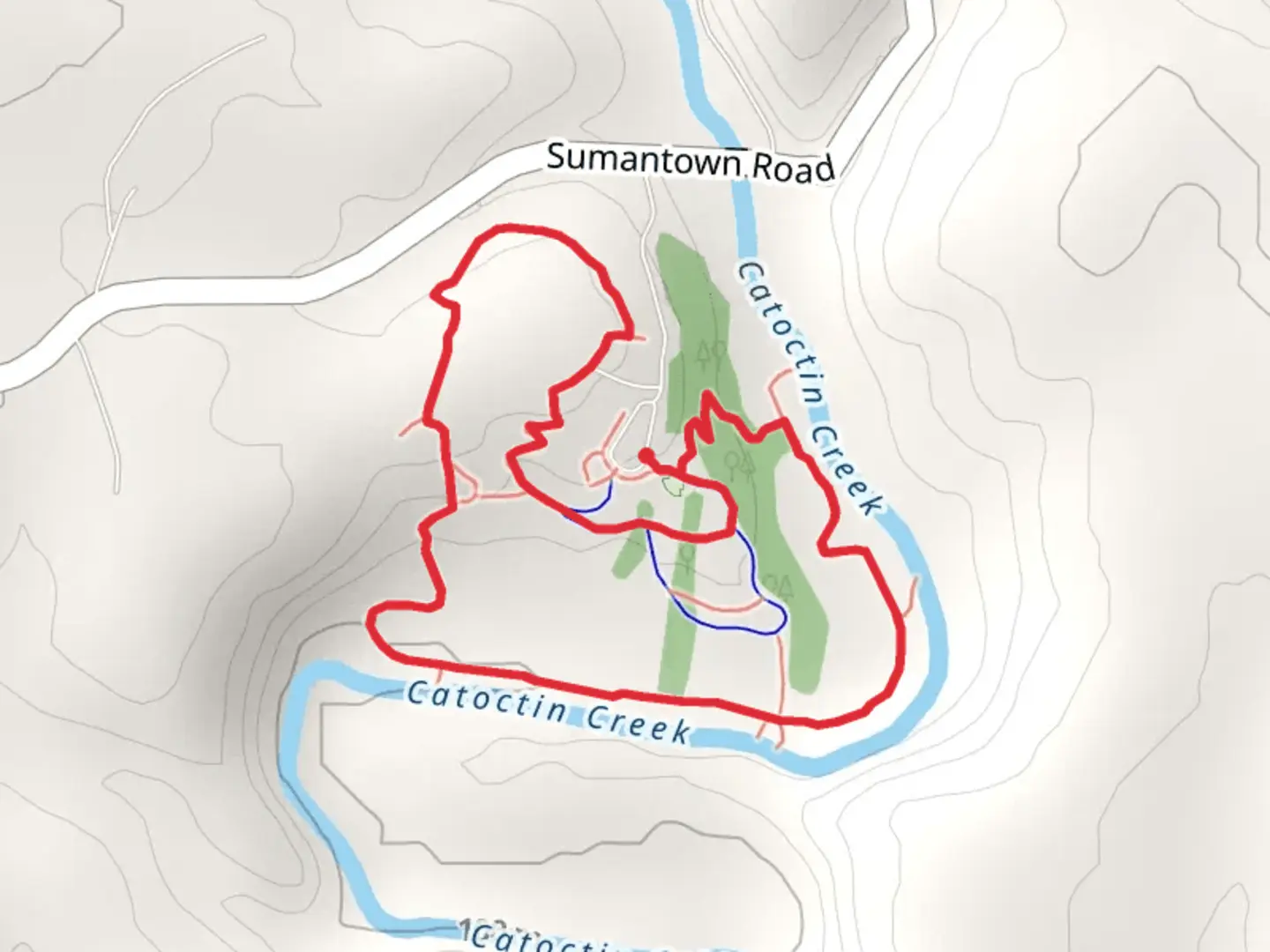 An image depicting the trail Catoctin Creek Loop and its surrounding area.