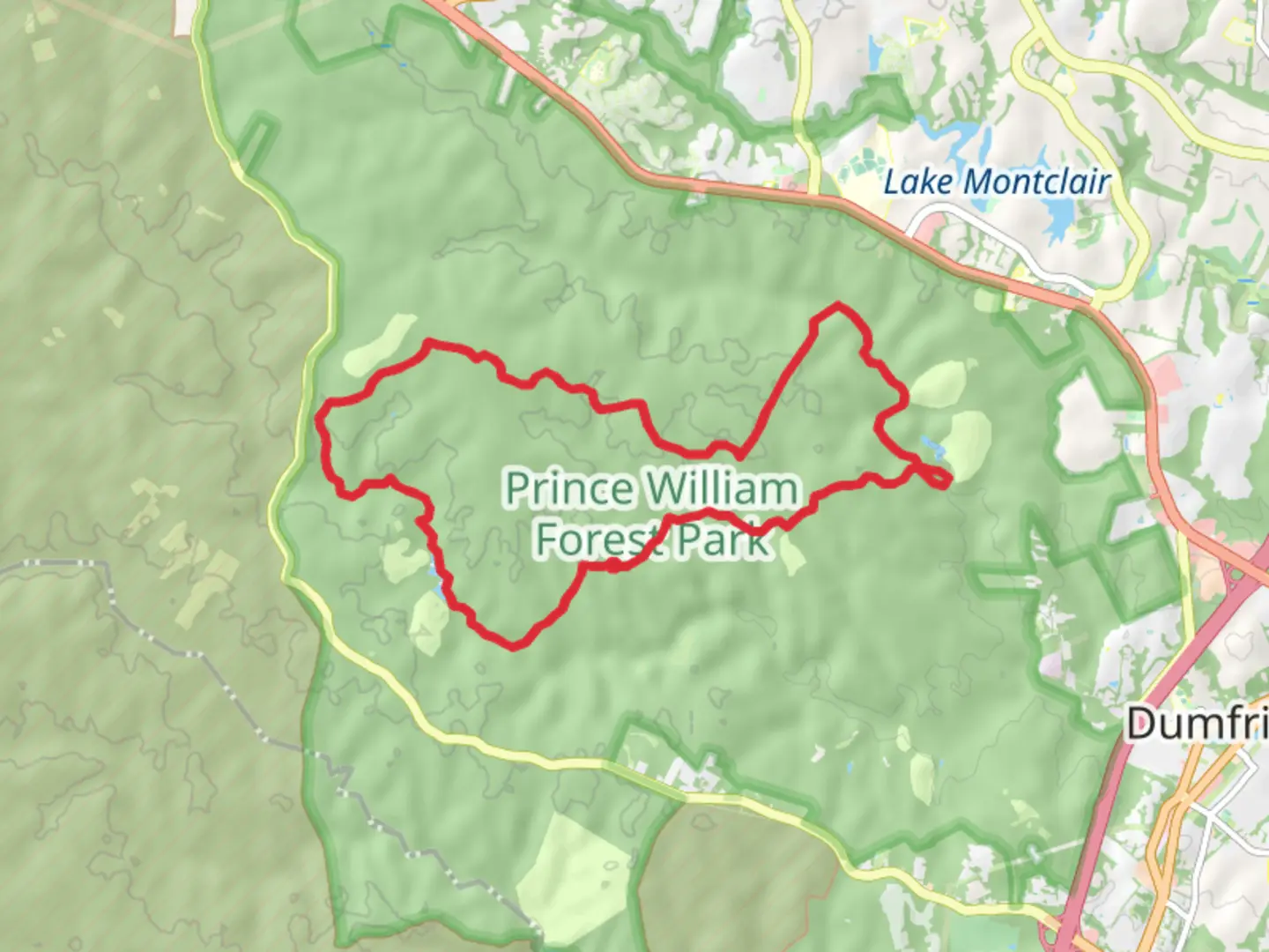 An image depicting the trail Happyland Camp Five Lake via South Valley Trail and Oak Ridge Loop Trail and its surrounding area.