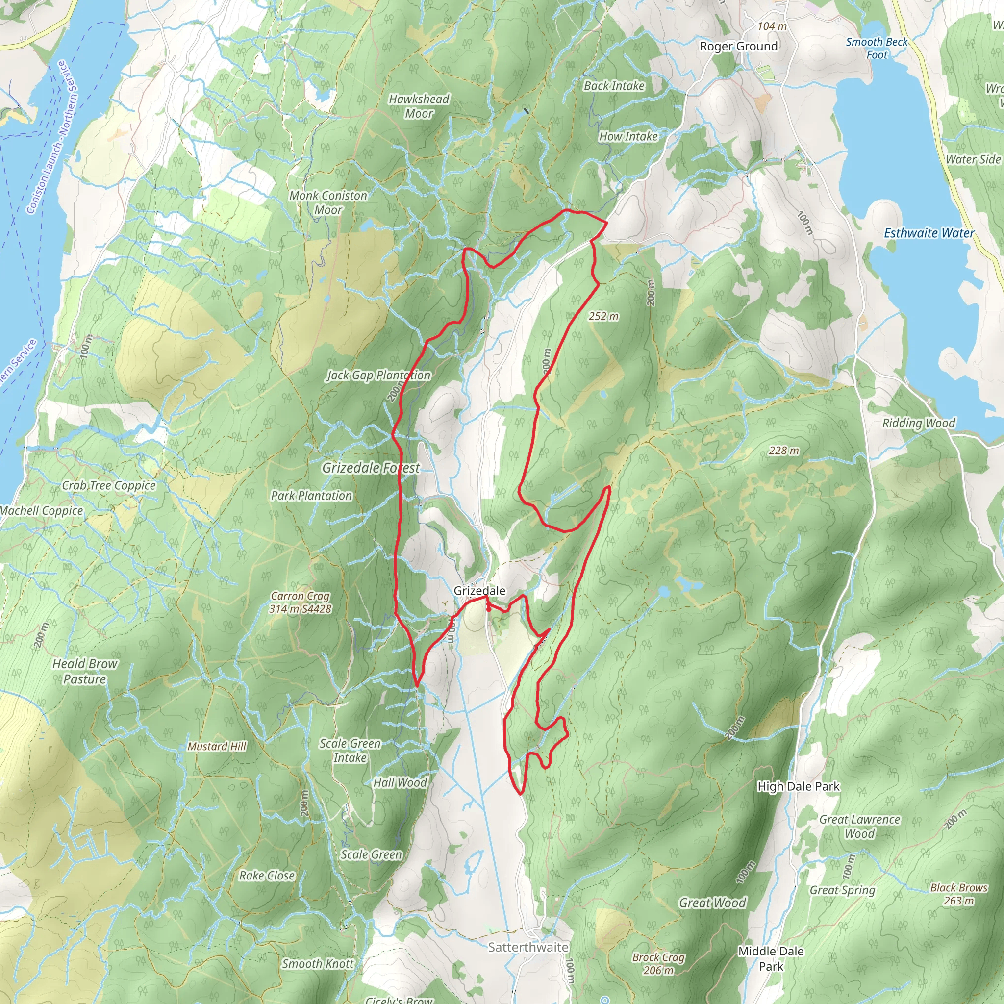Grizedale Circular Path mobile static map