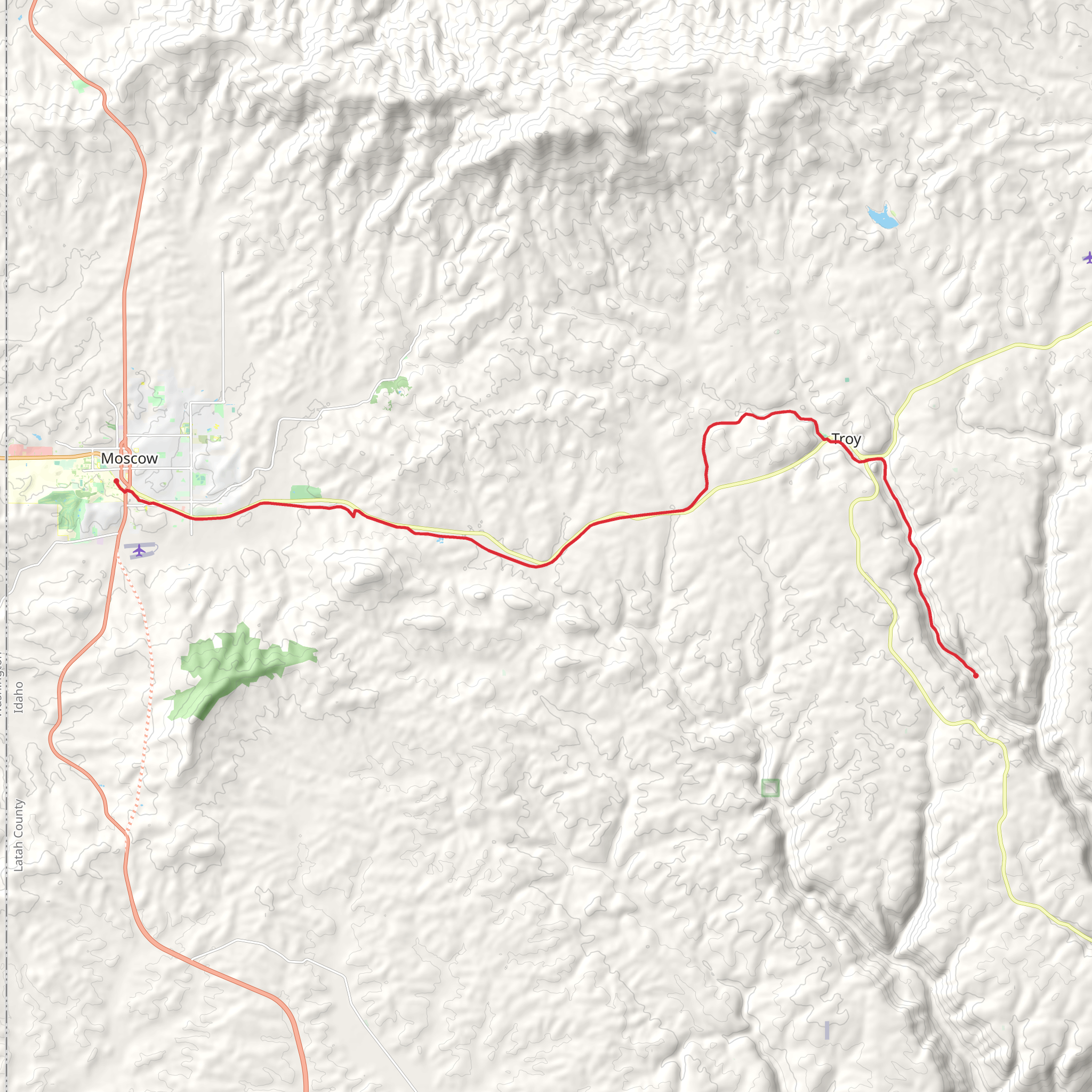 Latah Trail mobile static map
