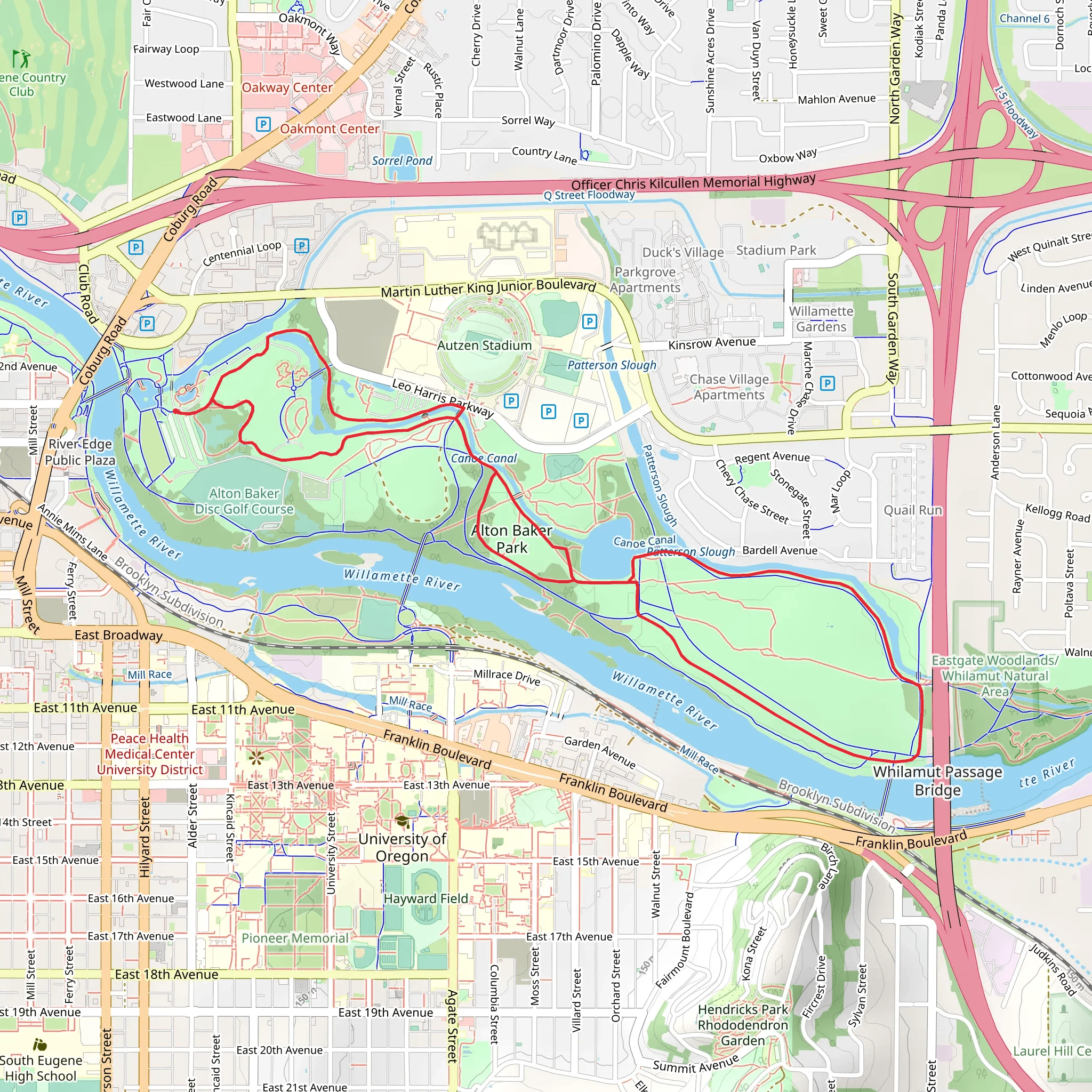 Pre's Loop Trail mobile static map