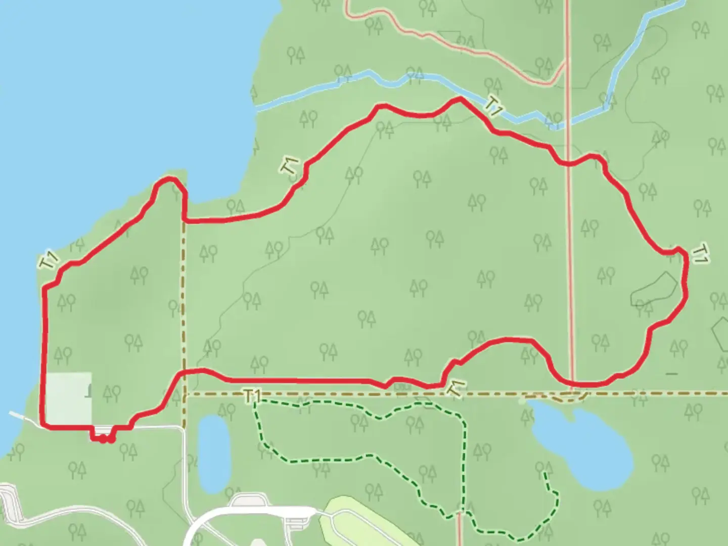 An image depicting the trail Trail 4 Loop and its surrounding area.