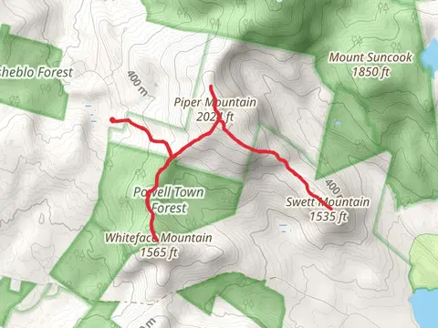 Whiteface Mountain to Swett Mountain to Piper Mountain