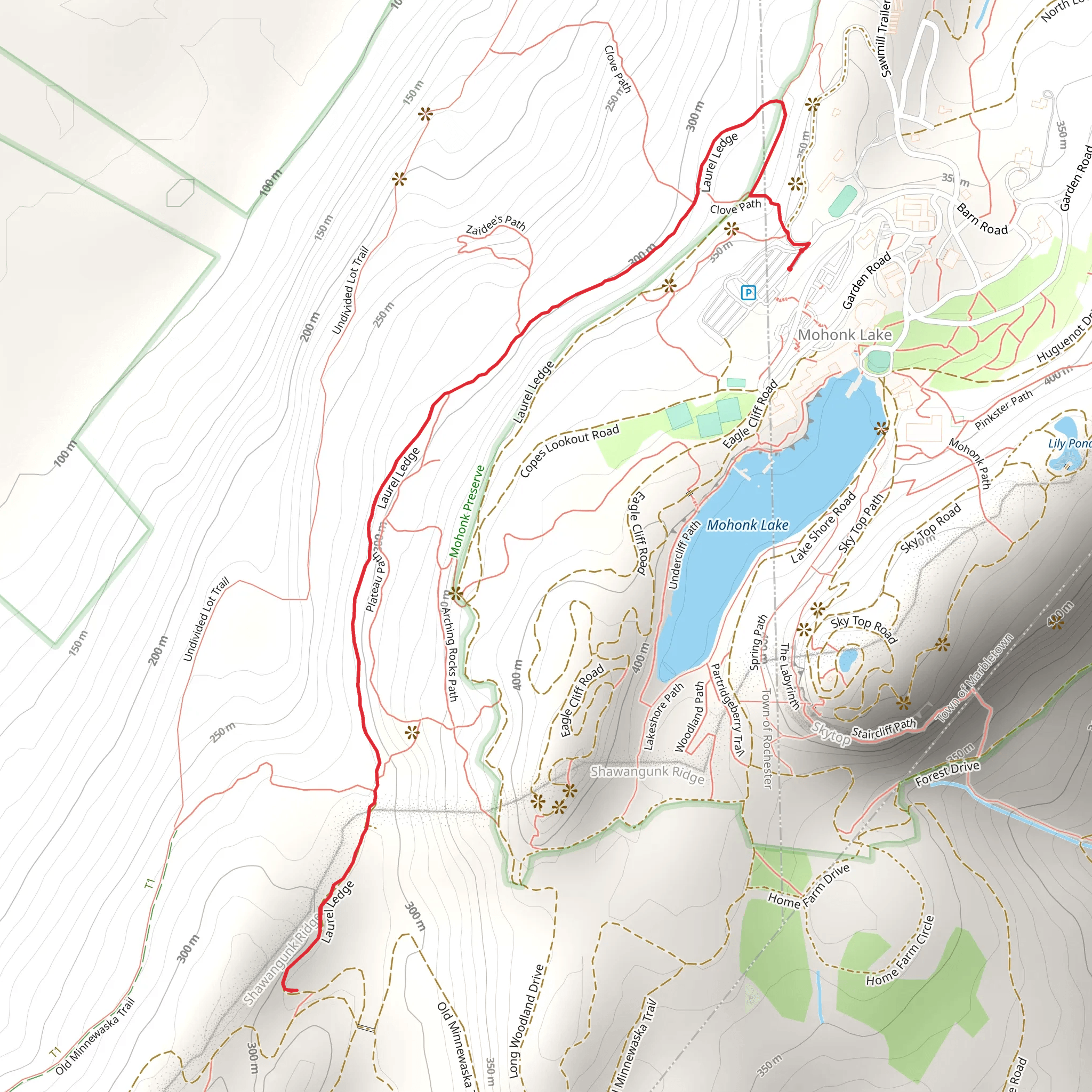 Mohonk Lake and Eagle Cliff mobile static map