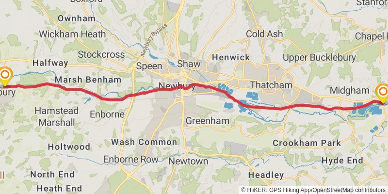 Kennet and Avon Canal Walk stage 2 Map