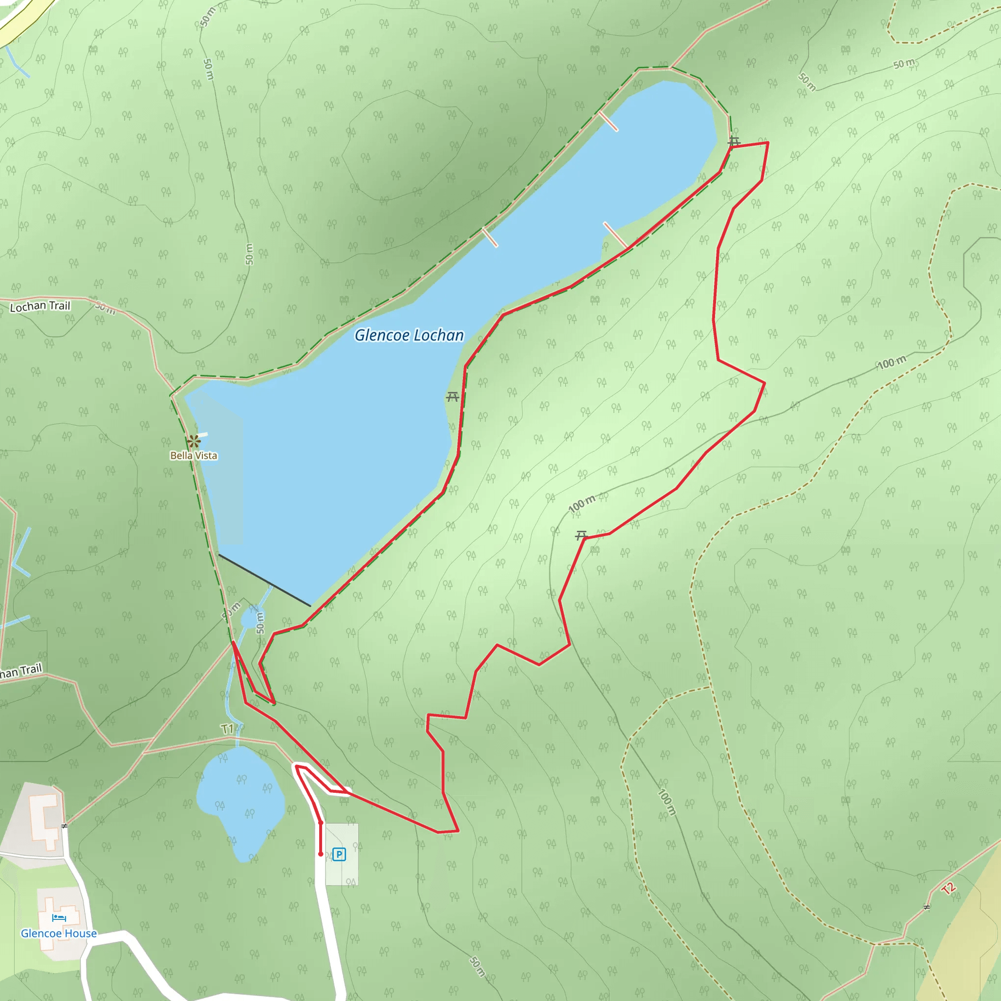 Stac a’Chlamhain Hill Loop Trail from Glencoe Lochan mobile static map