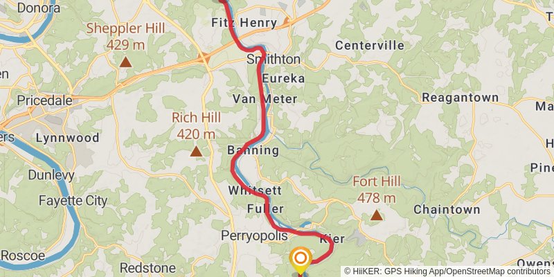 Great Allegheny Passage stage 22 Map