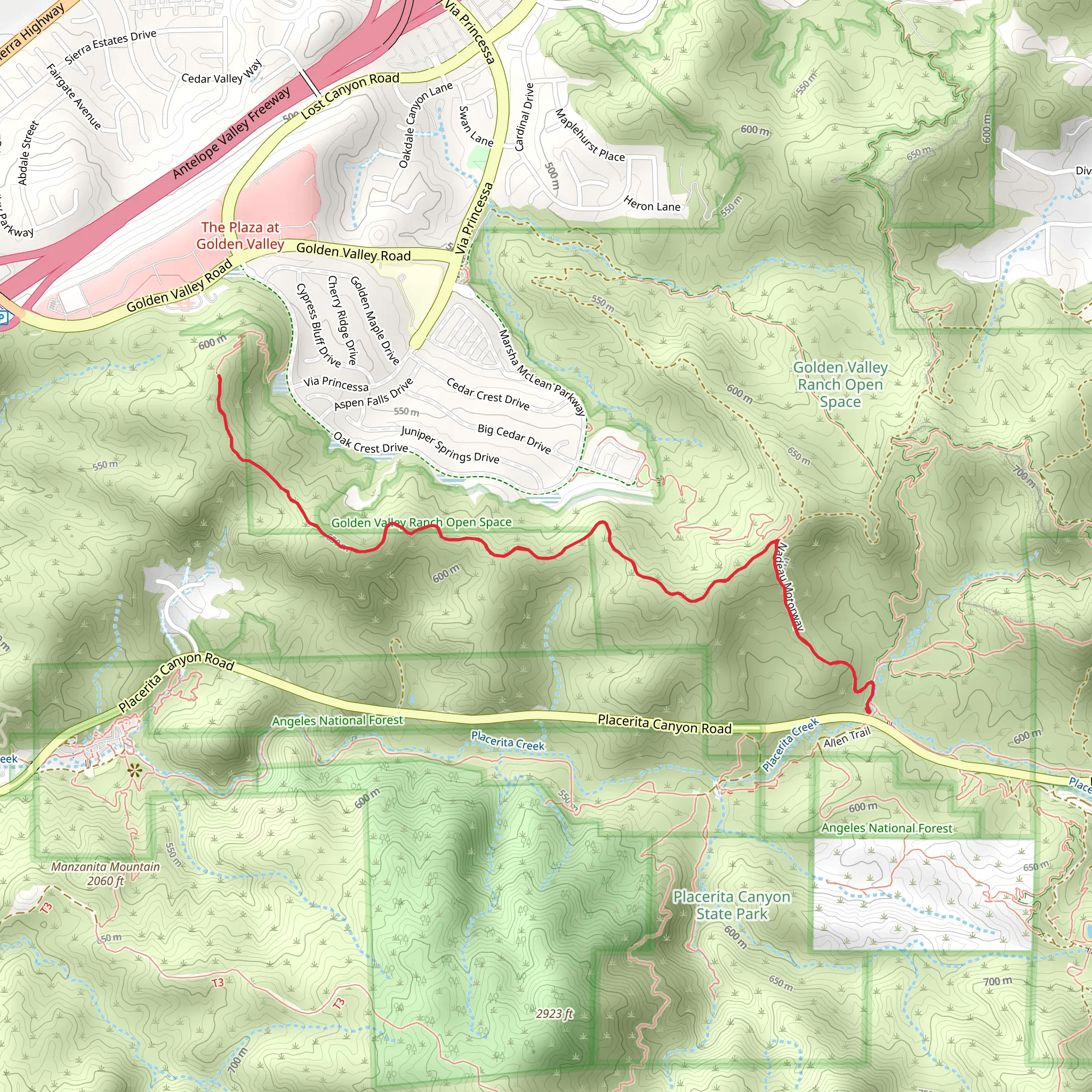 Placerita Motorway mobile static map