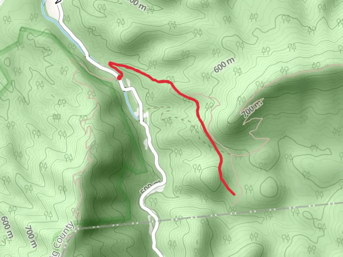 An image depicting the trail Pickle Branch Shelter via Appalachian Trail and its surrounding area.