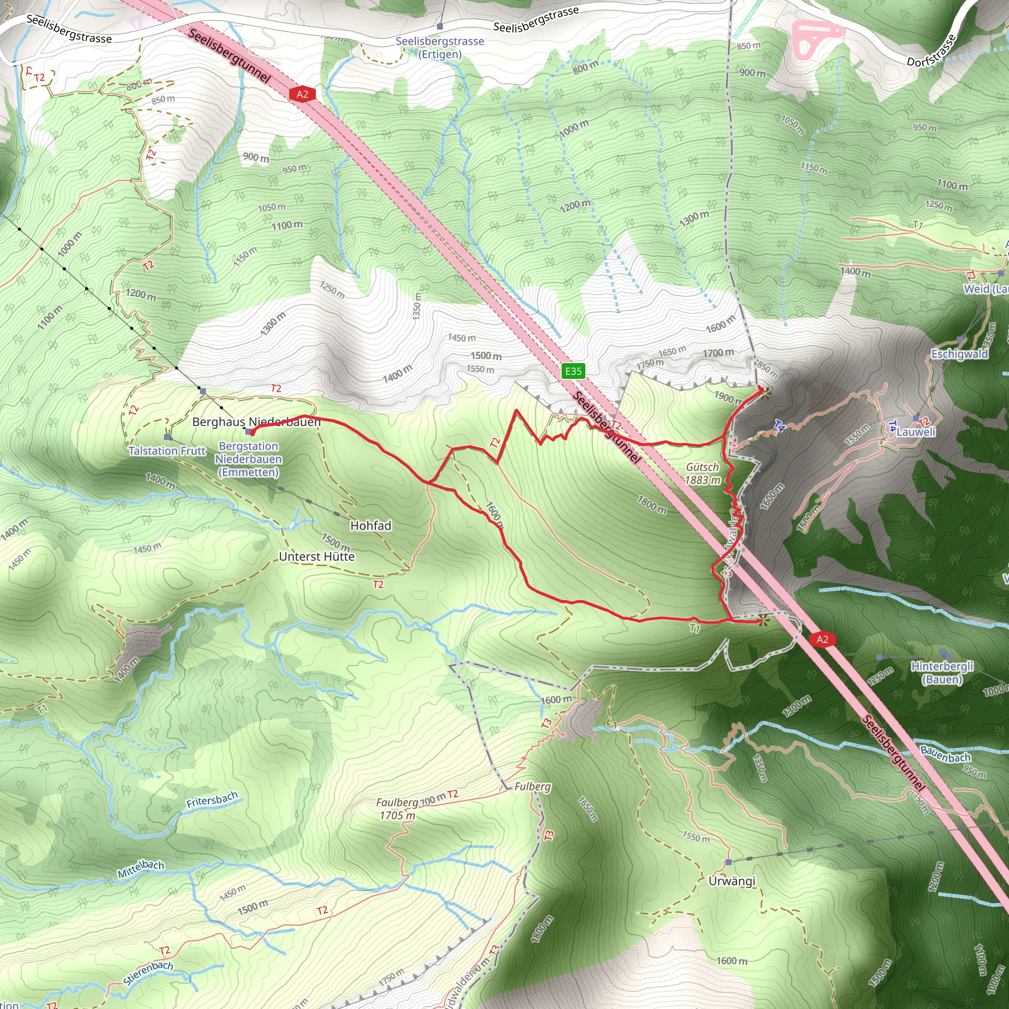 Niederbauen Mountain Hike mobile static map