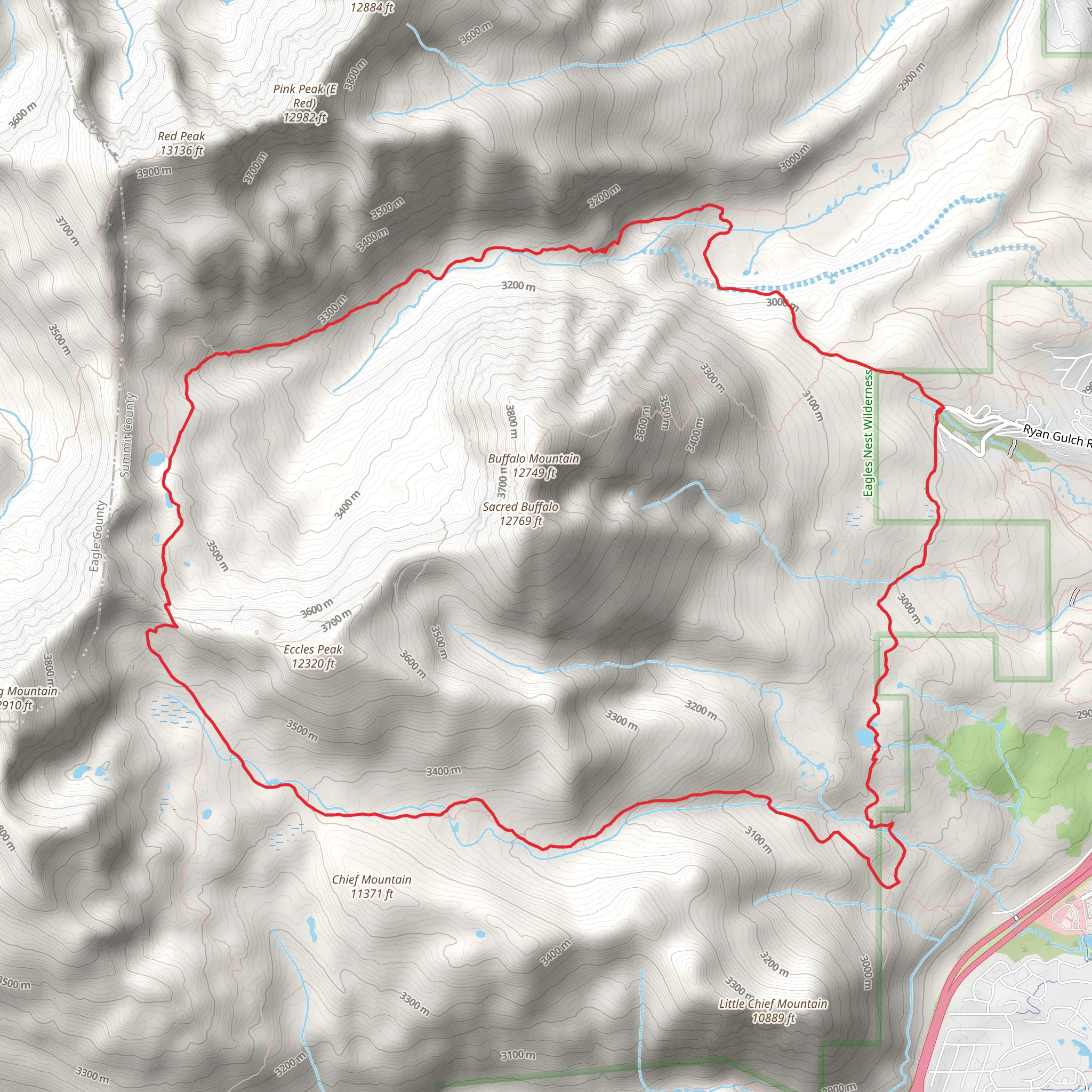 Buffalo Cabin, CDT and Meadow Creek Loop Trail mobile static map