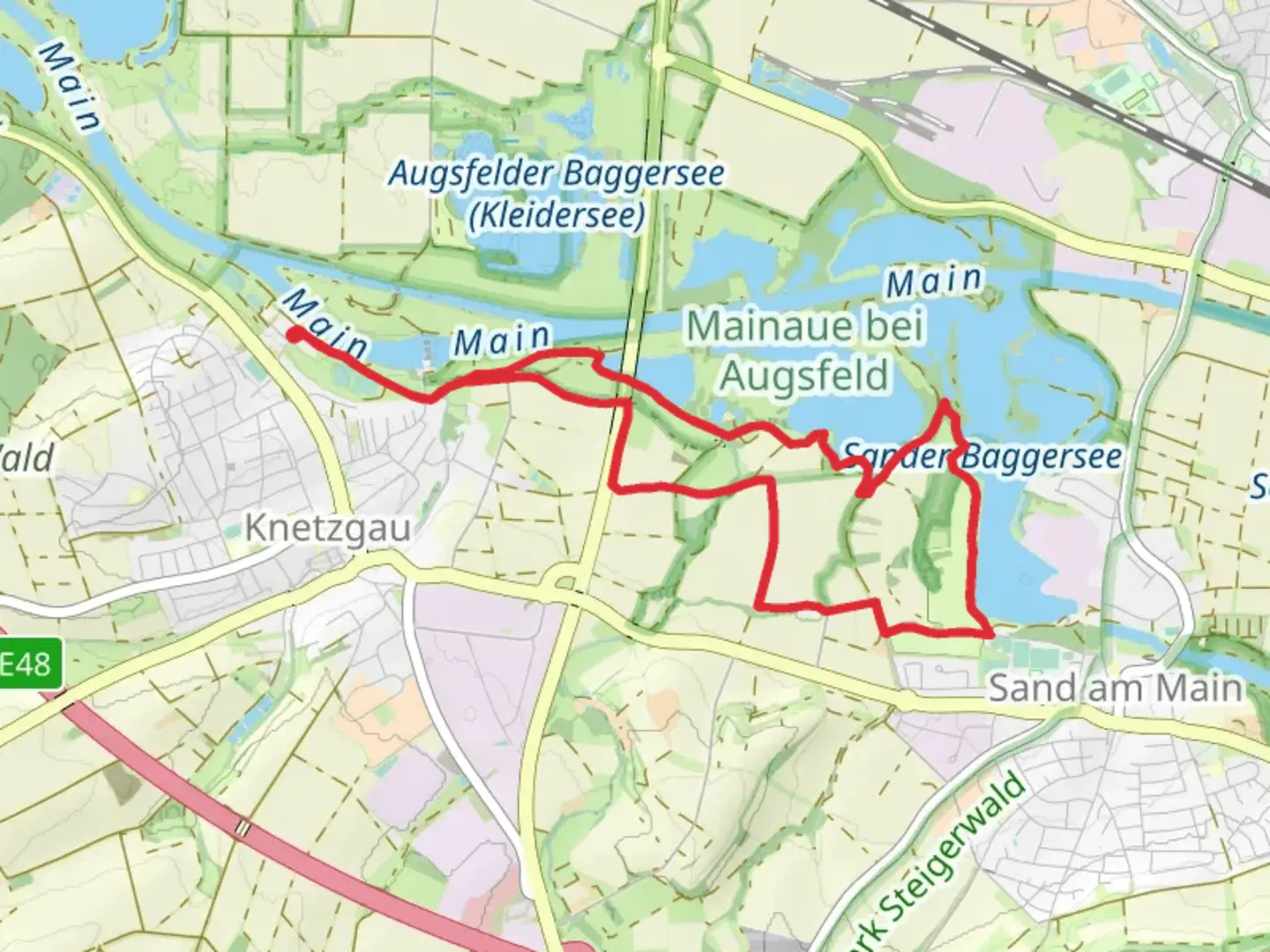 An image depicting the trail Lauftour KNE 1 Loop and its surrounding area.