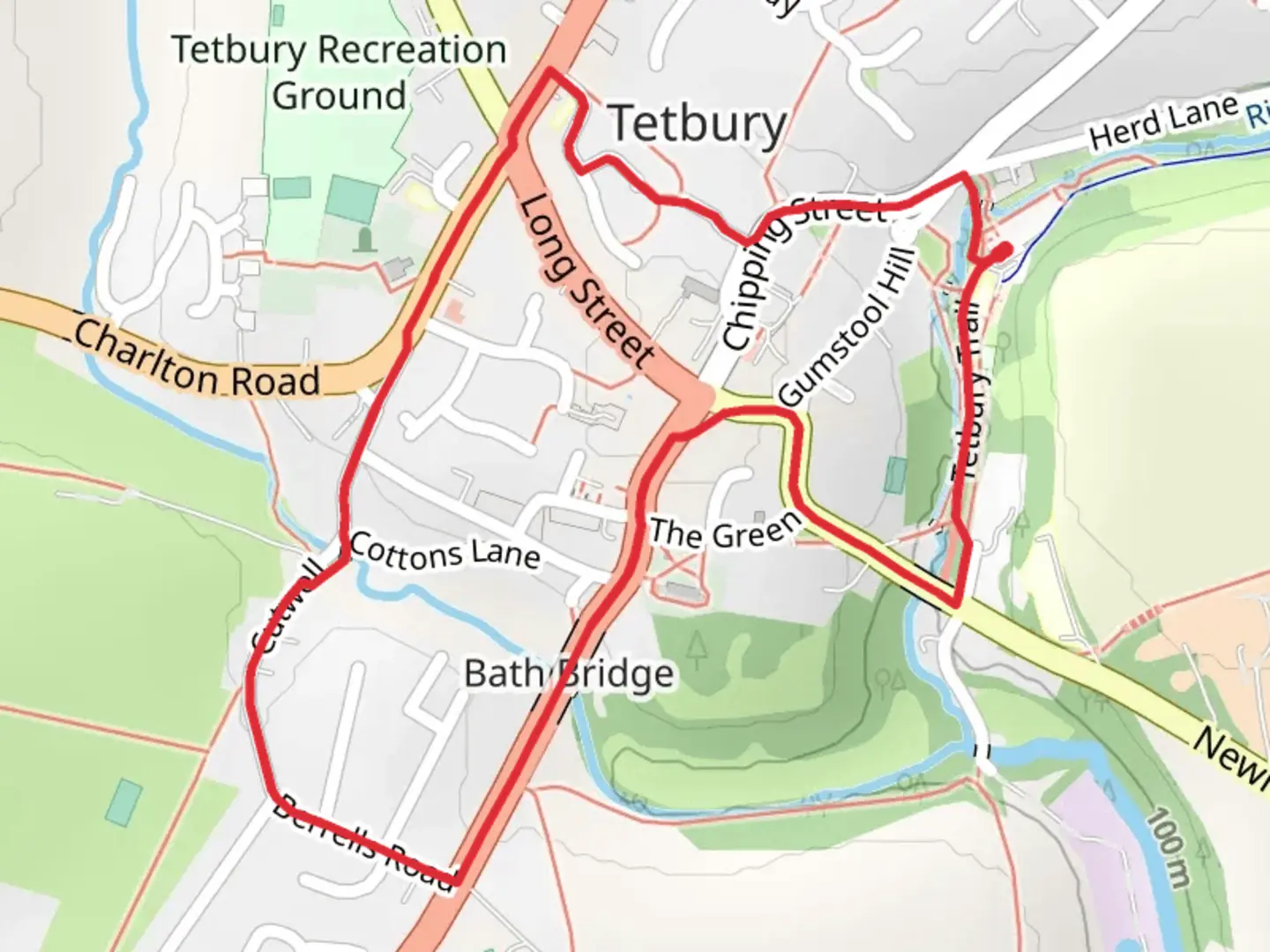 An image depicting the trail Cutwell Ford Loop and its surrounding area.
