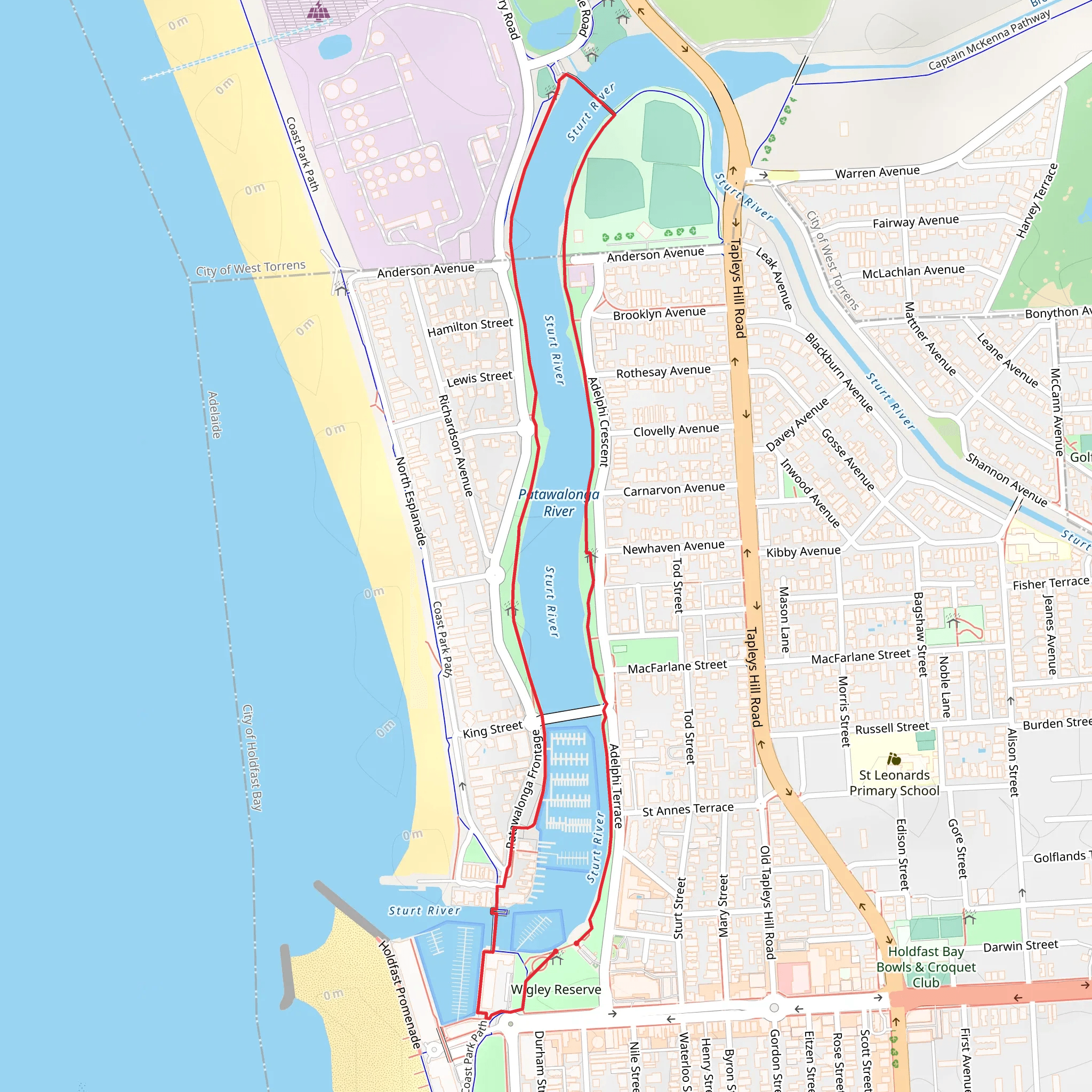Patawalonga Walking Loop Track mobile static map
