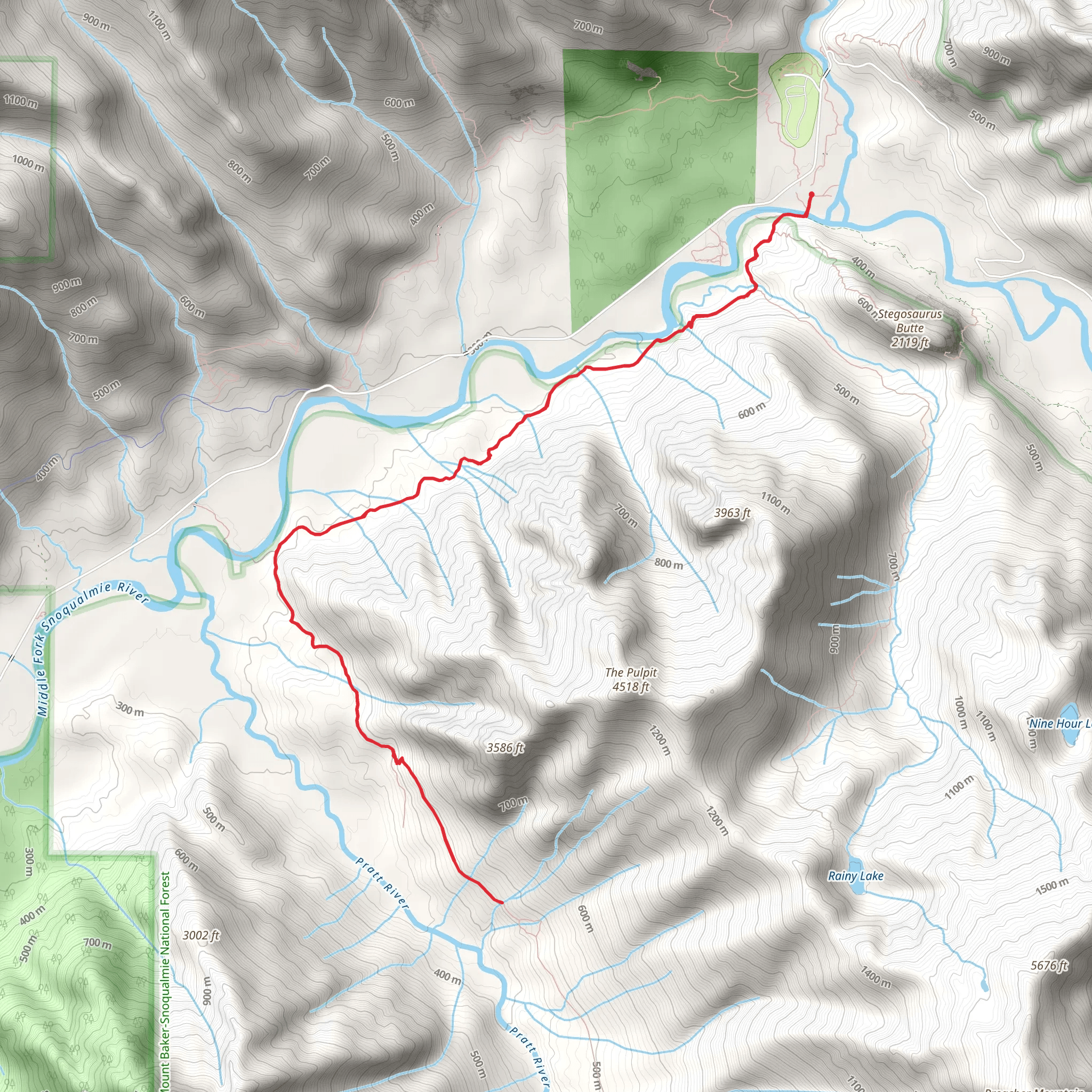 Pratt River Trail - Short mobile static map