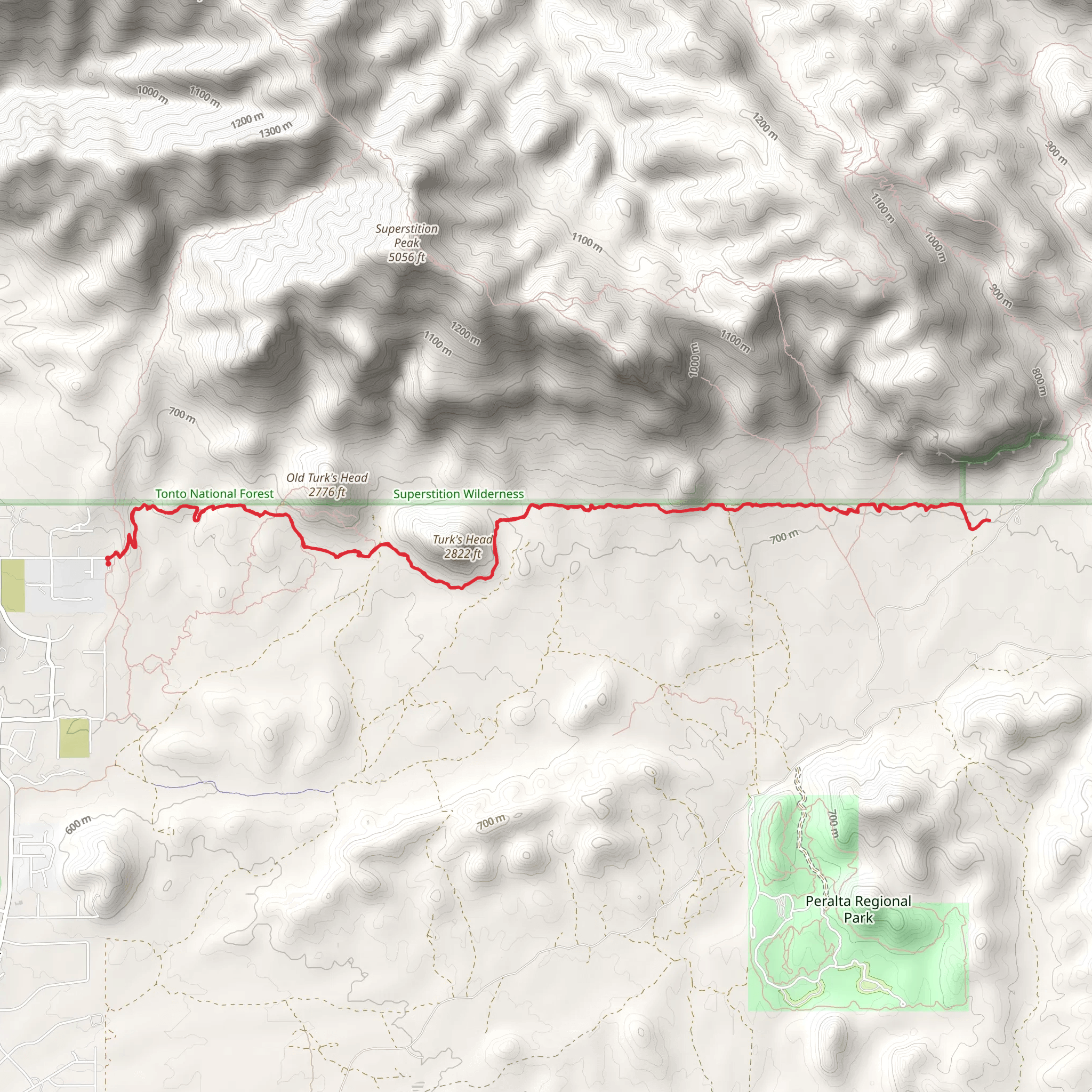 Turk's Head and Lost Goldmine Trail mobile static map