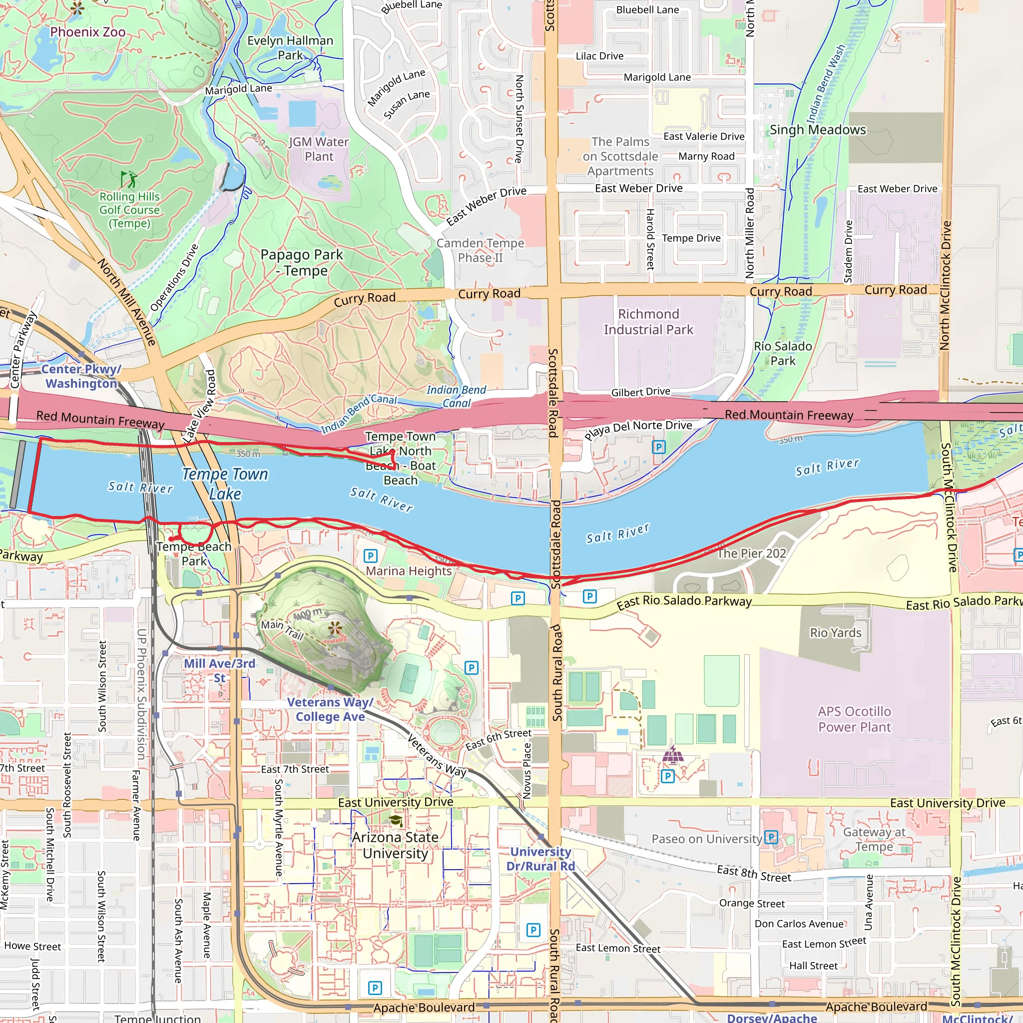 Tempe Town Lake - Rio Salado Pathway mobile static map