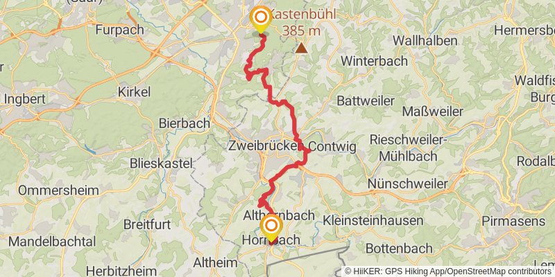Pfälzer Jakobsweg Nordroute stage 8 Map