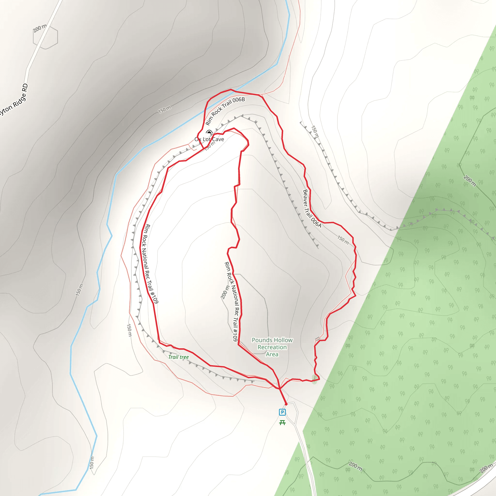 Rim Rock Loop Trail mobile static map