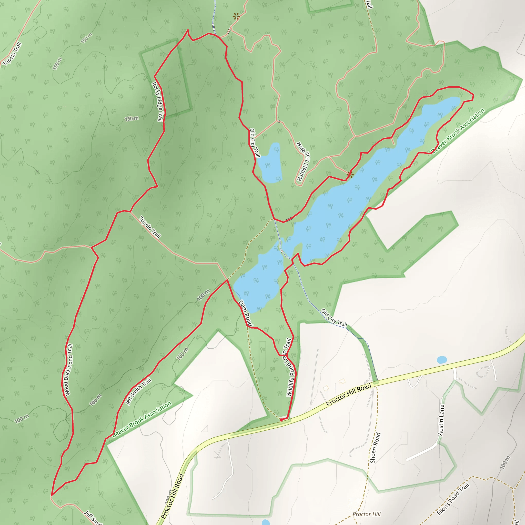 Beaver Brook Association Pond Loop from Proctor Hill Road mobile static map