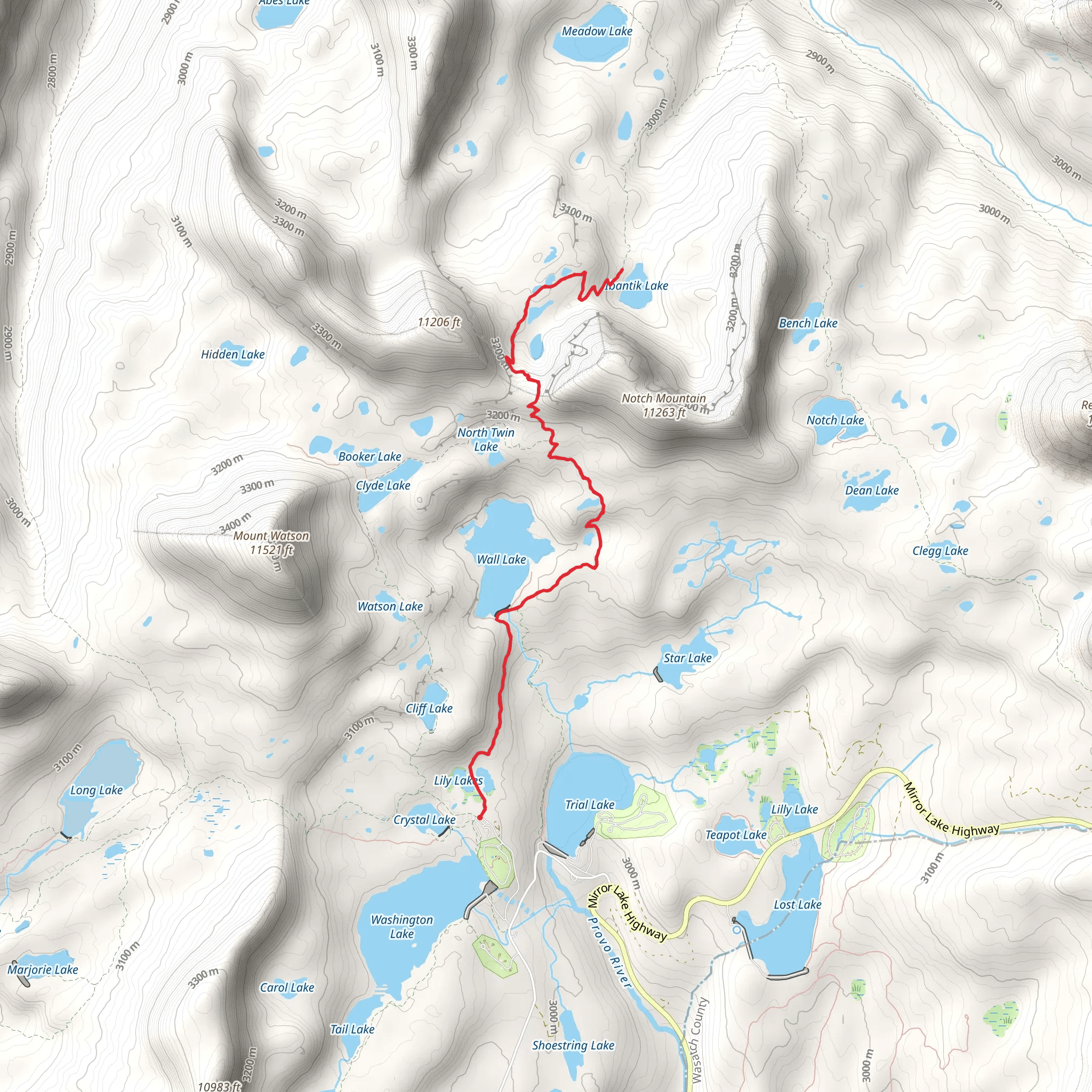 Ibantik Lake via Wall Lake Trail mobile static map