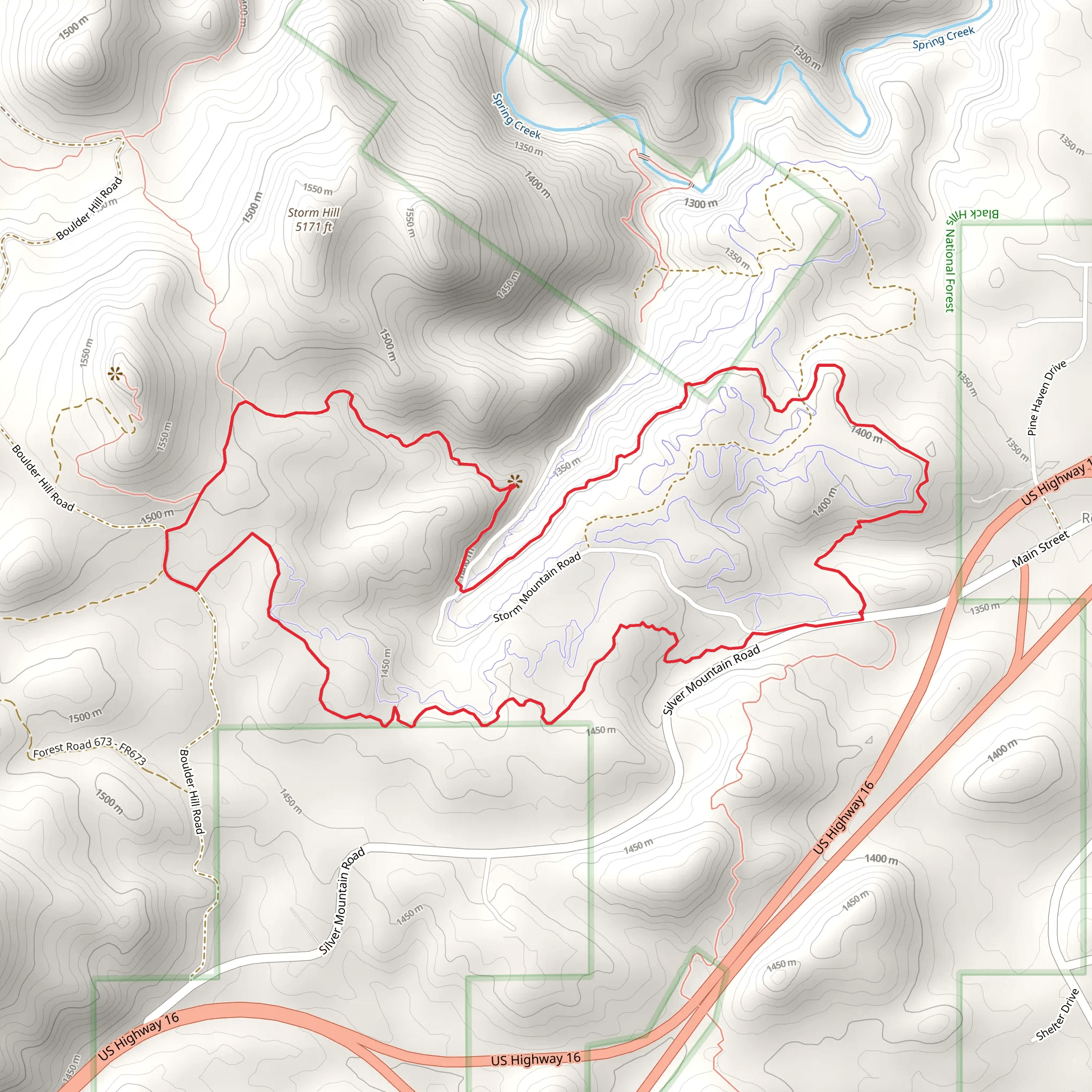 Flume and Storm Mountain Loop Trail - Silver Mountain Road mobile static map