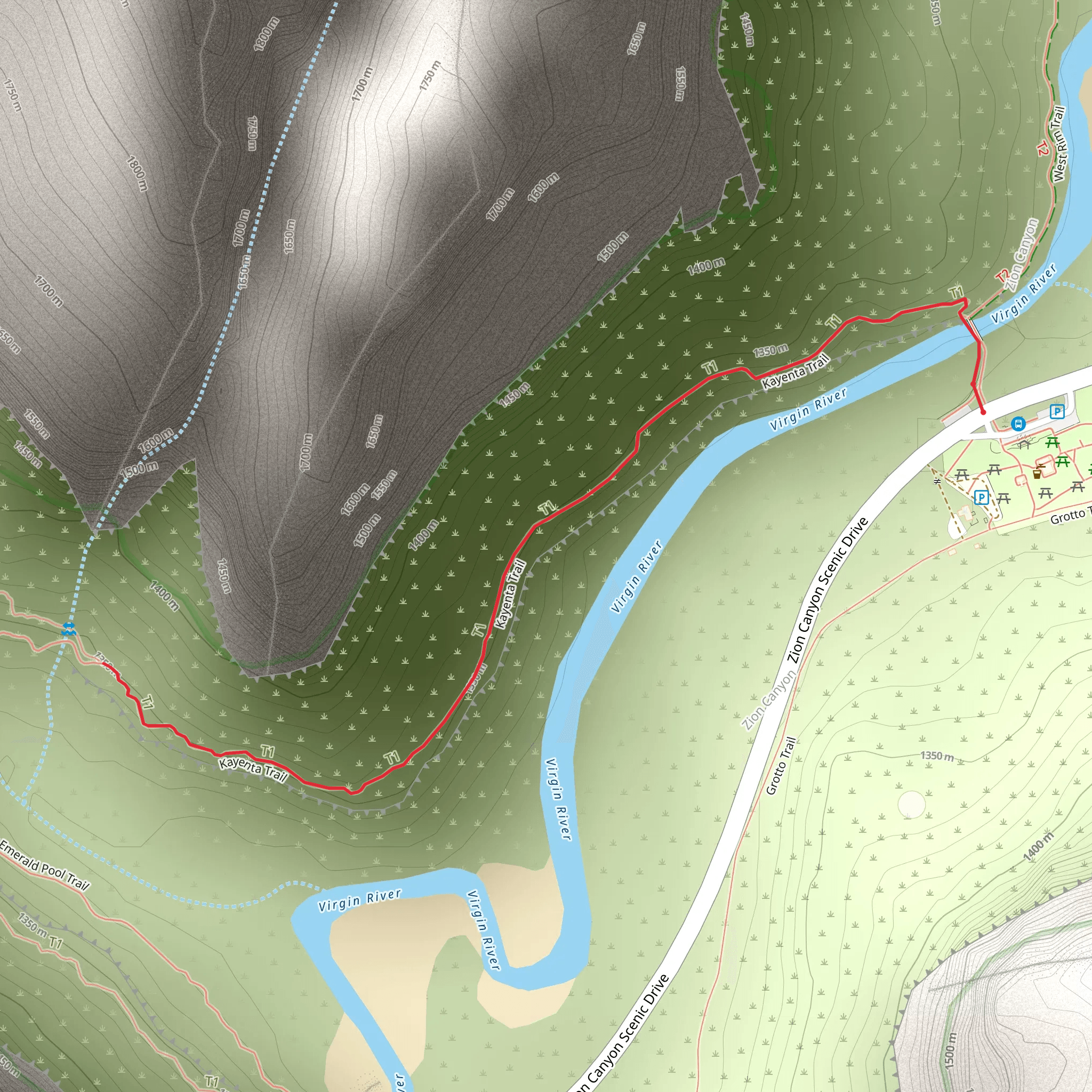 Kayenta Trail mobile static map