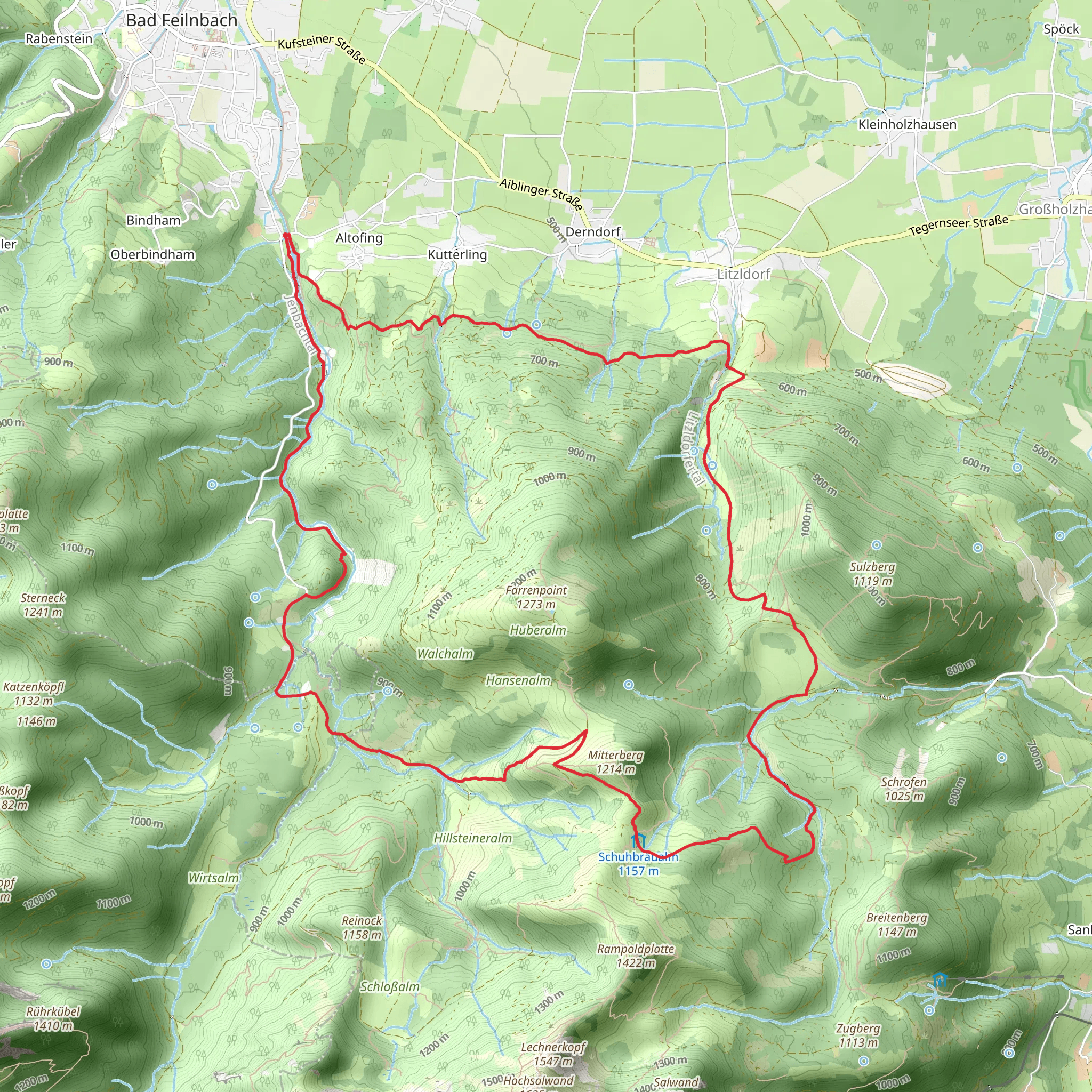 Altofing Loop via Mitterberg mobile static map