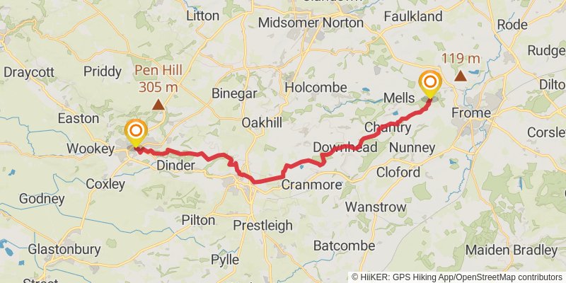 Mendip Way stage 4 Map