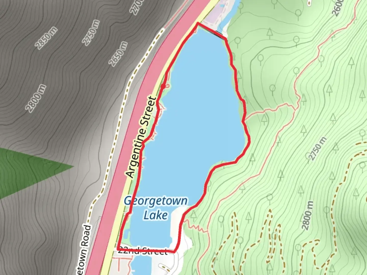 An image depicting the trail Georgetown Lake Loop and its surrounding area.