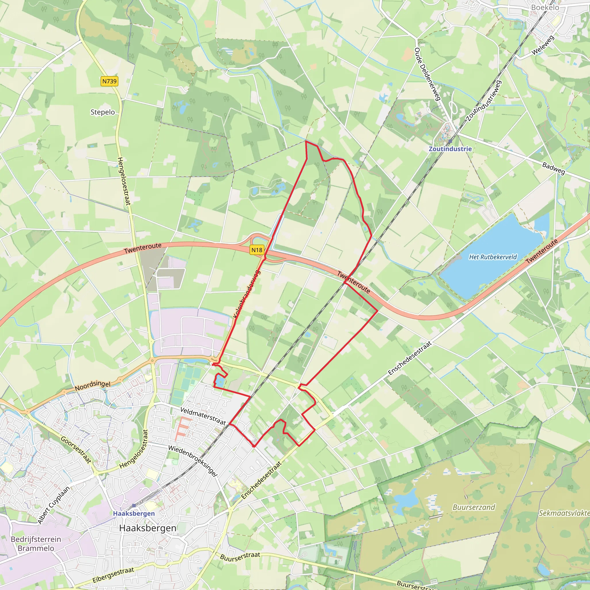 Grintenbosch and Hagenmolenbeck via Kolenbrander Weg and Hanenberg Weg mobile static map