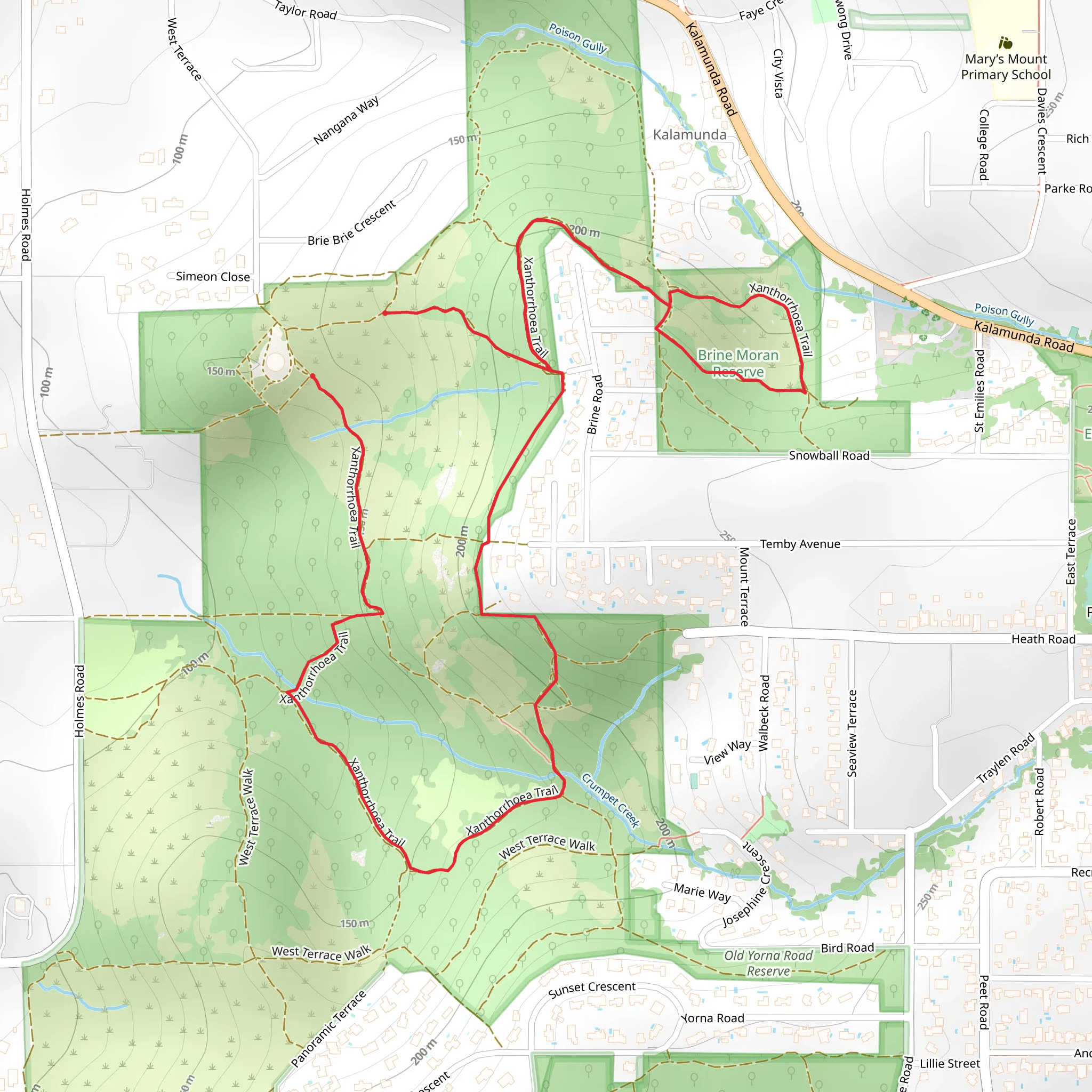 Xanthorrhoea Trail mobile static map