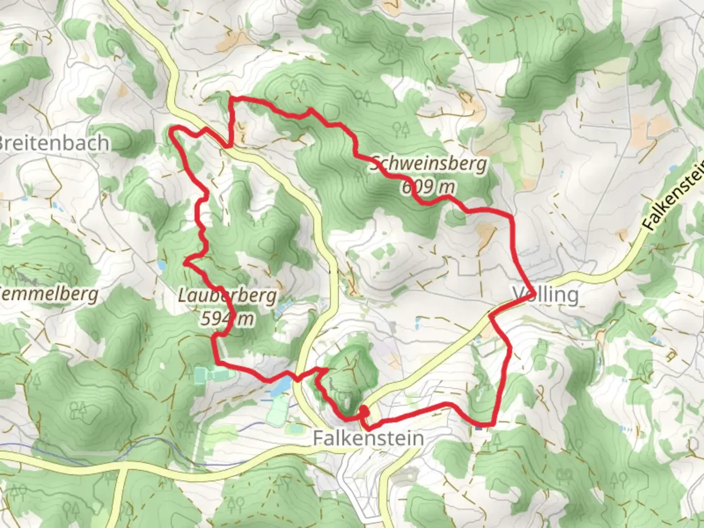 An image depicting the trail Lauberberg and Schweinsberg via Oberpfalzweg and its surrounding area.