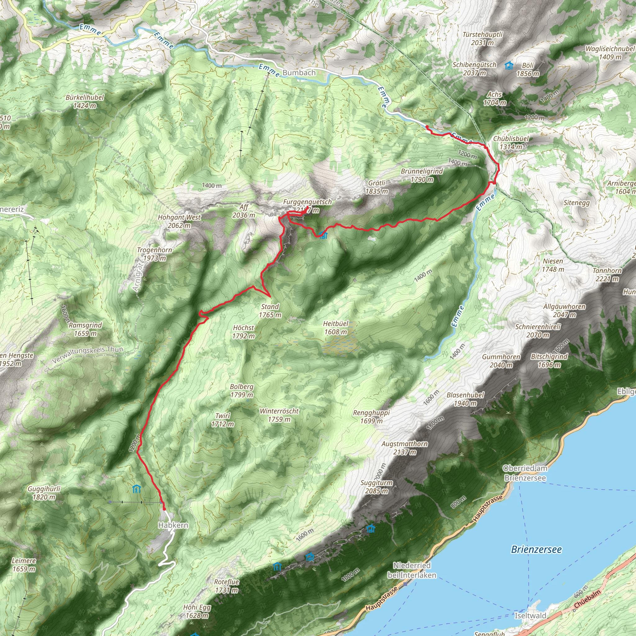 Habkern - Kemmeriboden-Bad - Schnagnau mobile static map