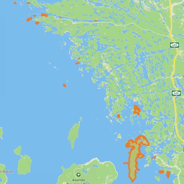 Georgian Bay Islands National Park of Canada mobile static map