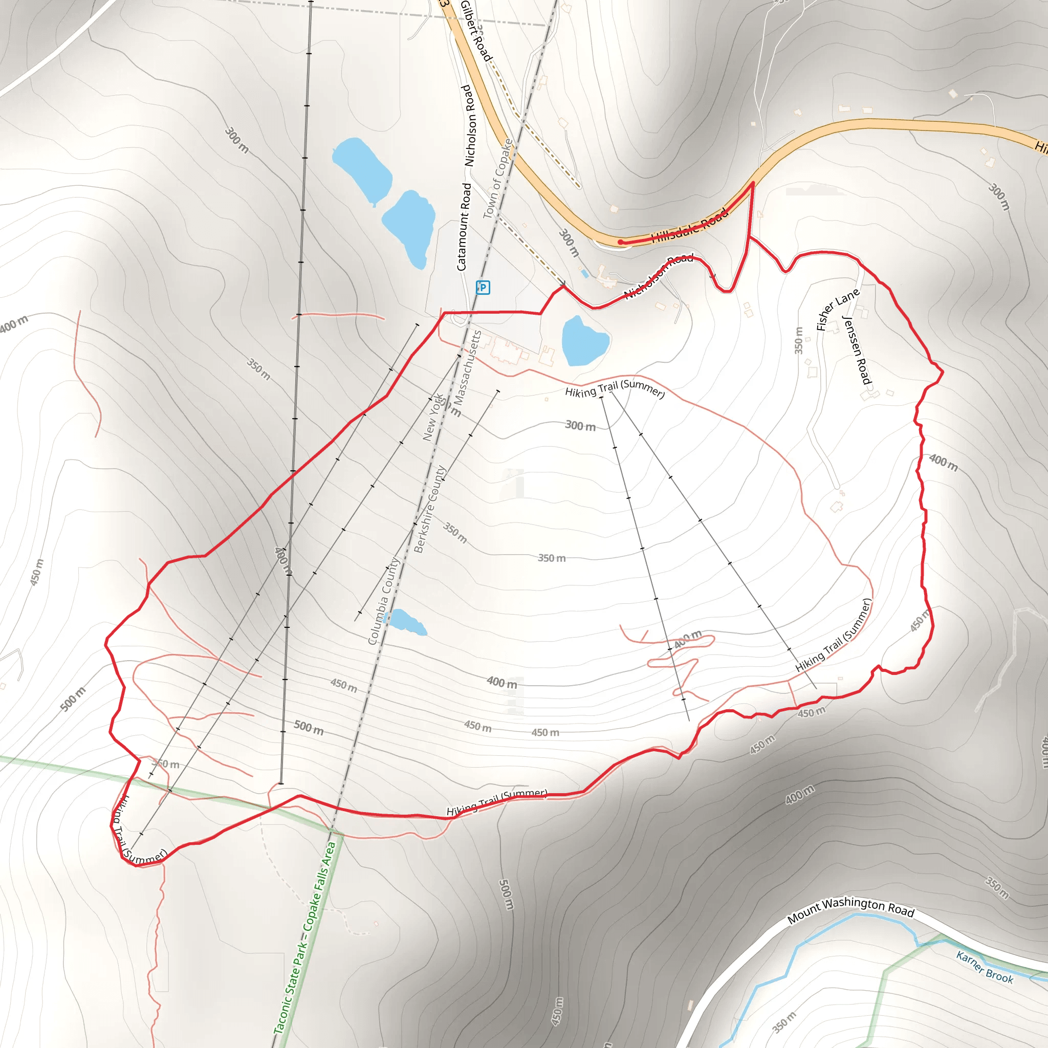 South Taconic Trail and Lower Alley Cat Trail mobile static map