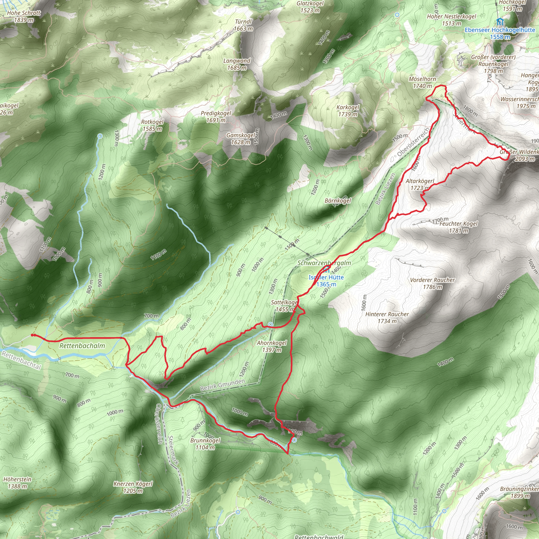 Schönberg - Wildenkogel Loop mobile static map