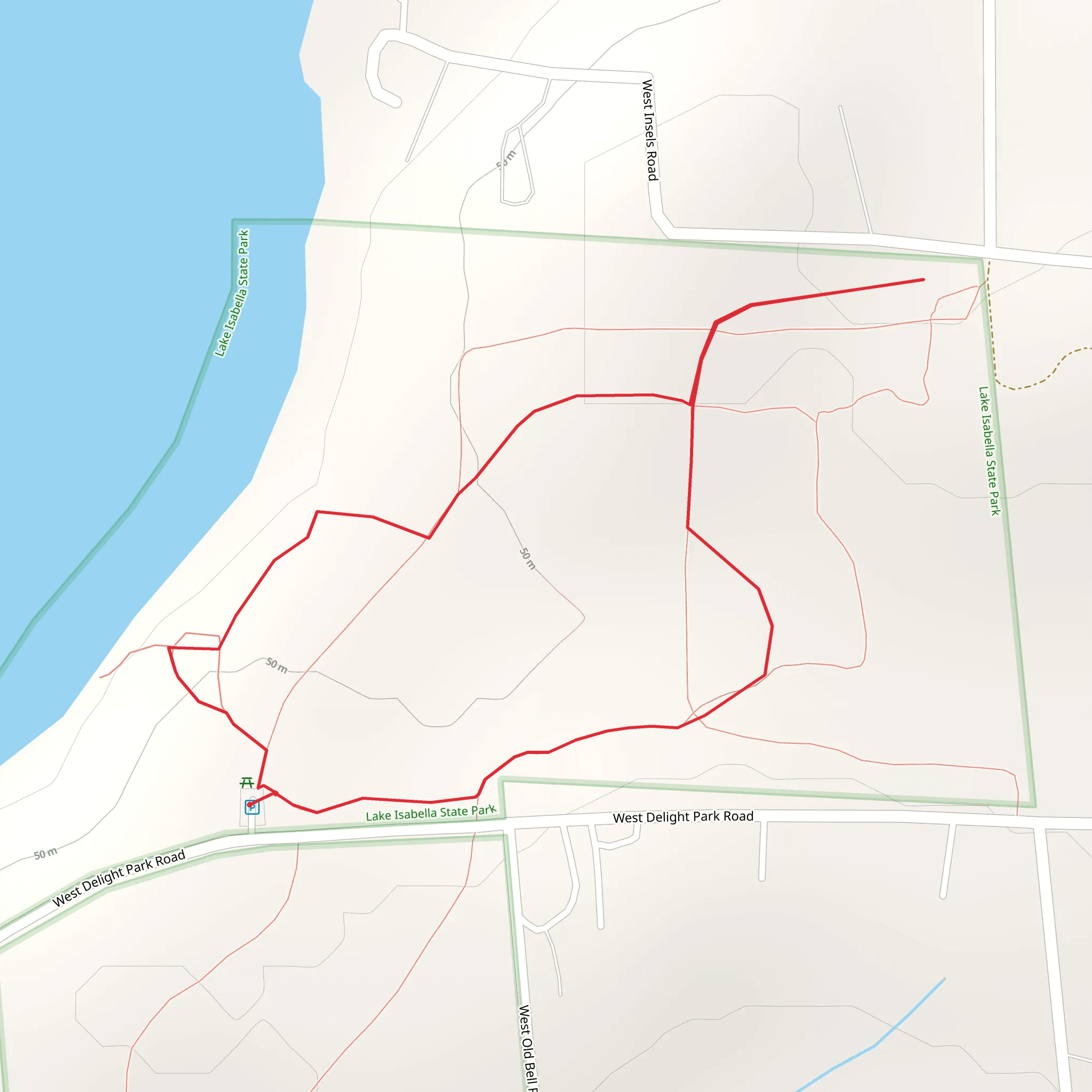 Lake Isabella State Park Loop mobile static map
