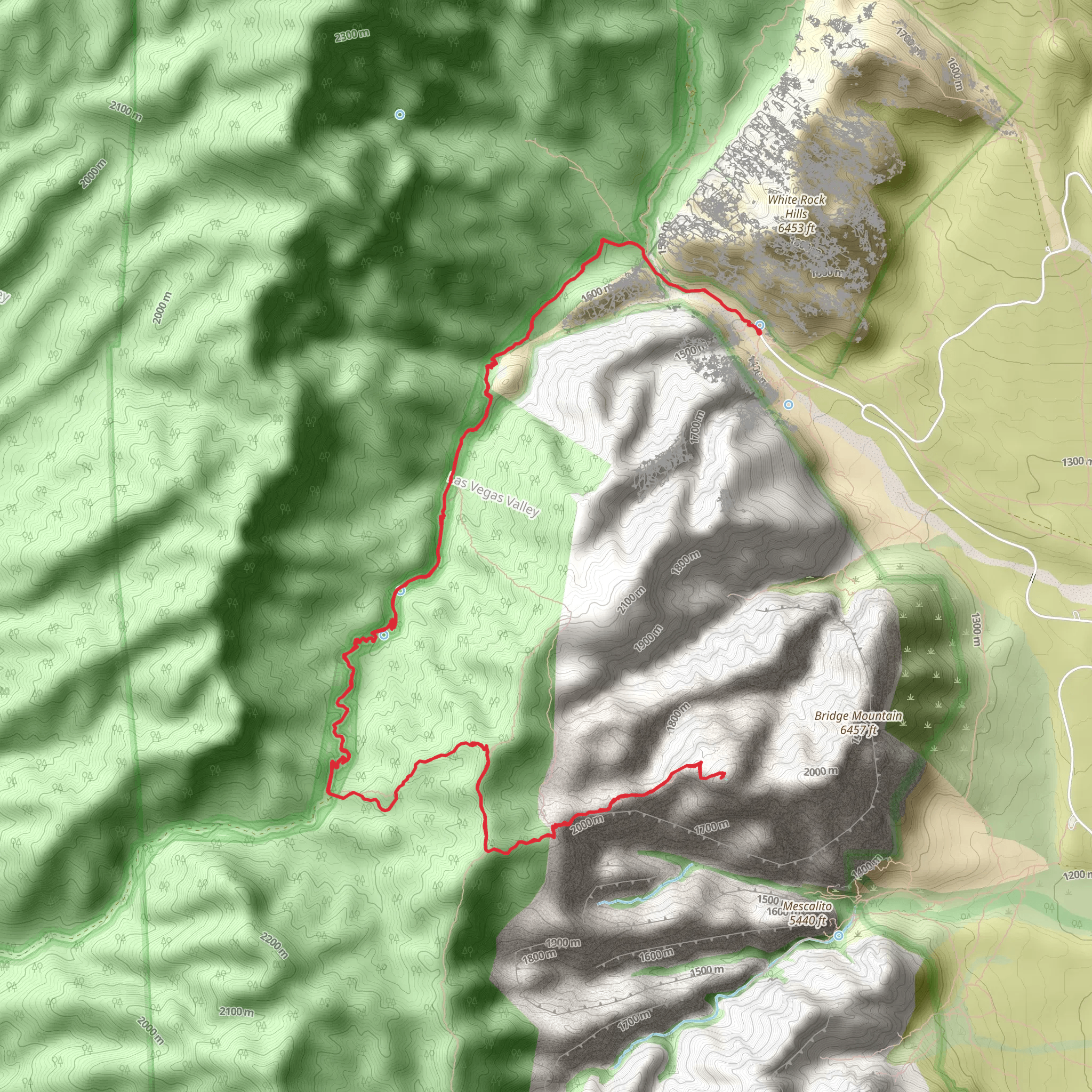 Bridge Mountain via Rocky Gap Road mobile static map