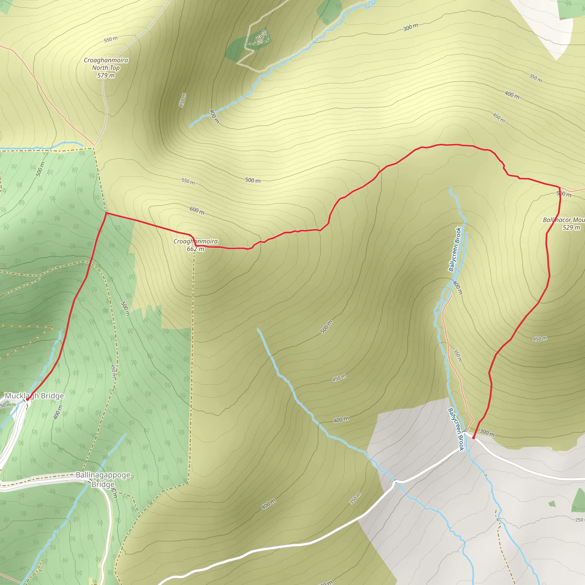 Ballinacor and Croaghanmoira Mountain Walk mobile static map