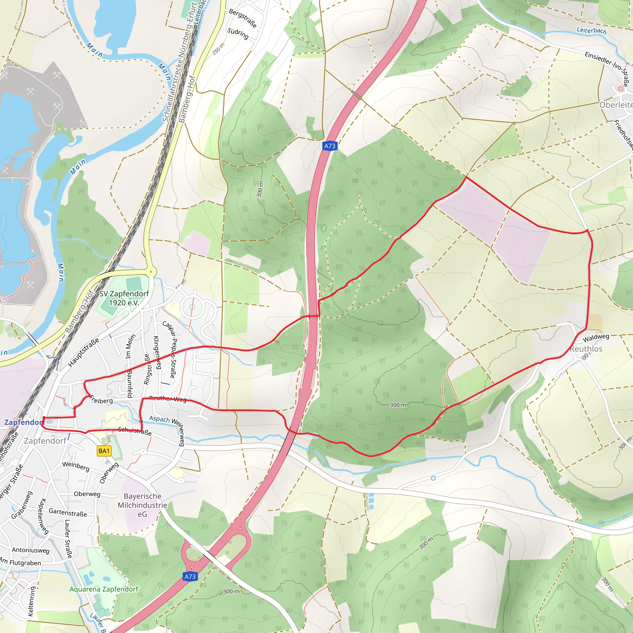 Rundweg Blaue and 7 Fluesse Wanderweg Loop mobile static map