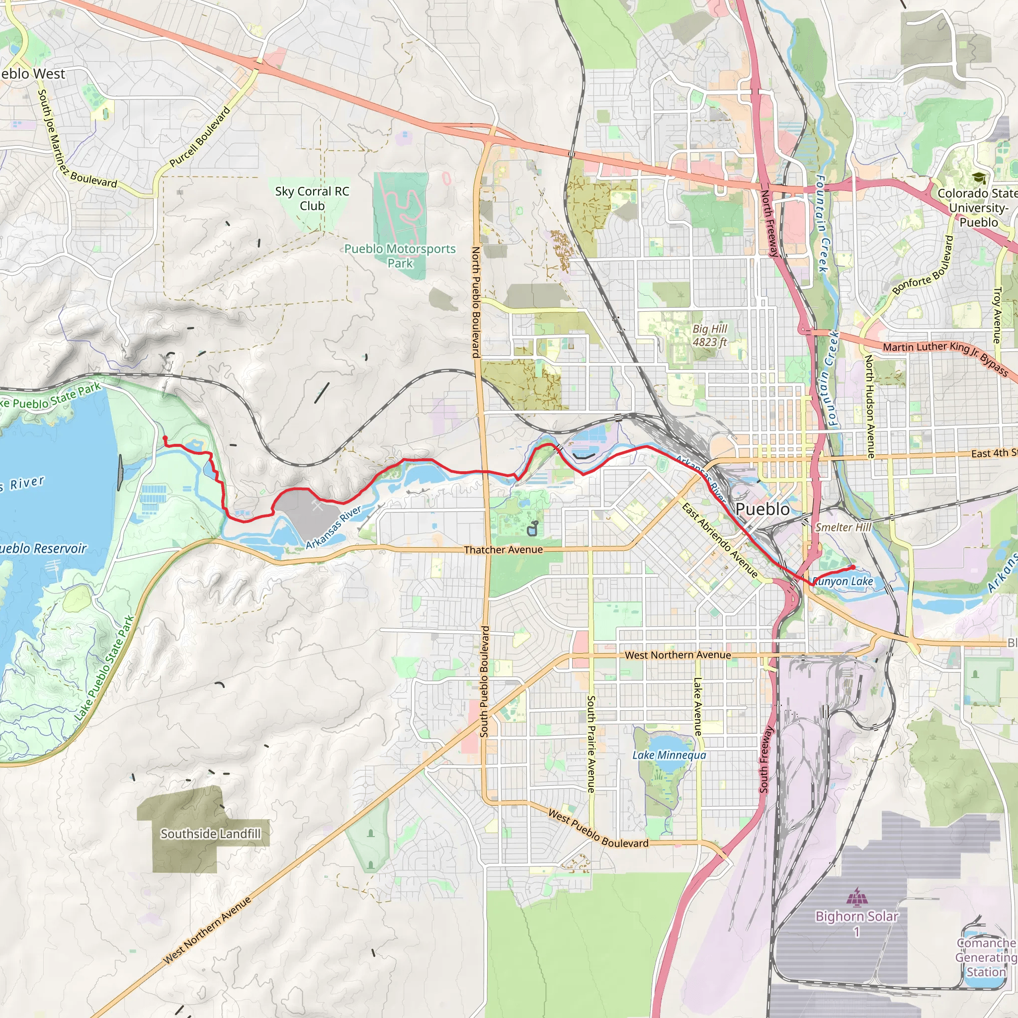 Arkansas River Multi-Use Path - Runyon Lake mobile static map