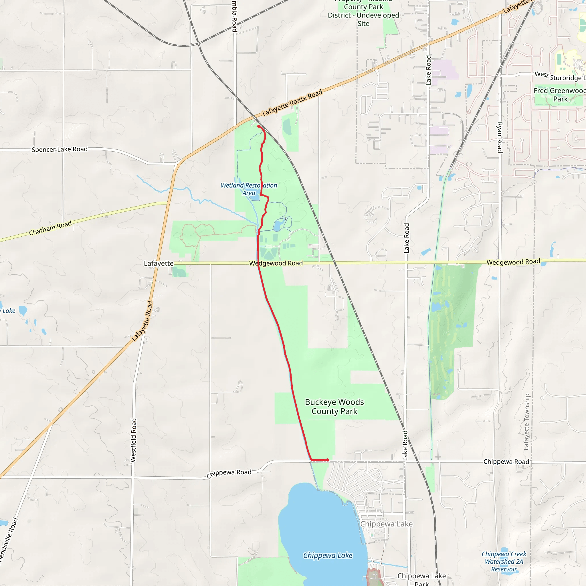 Chippewa Creek and Wetland Restoration Area mobile static map