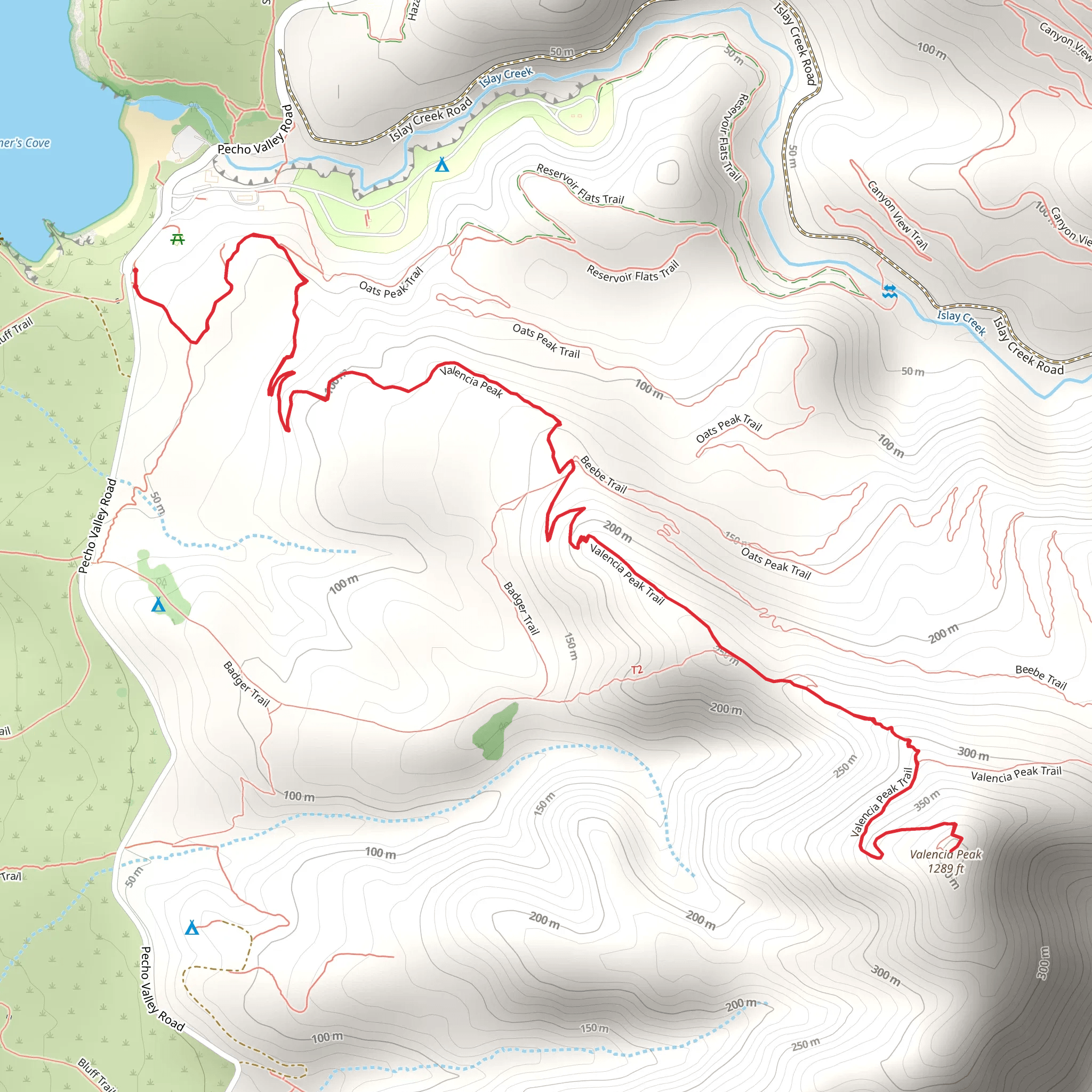 Valencia Peak Trail mobile static map