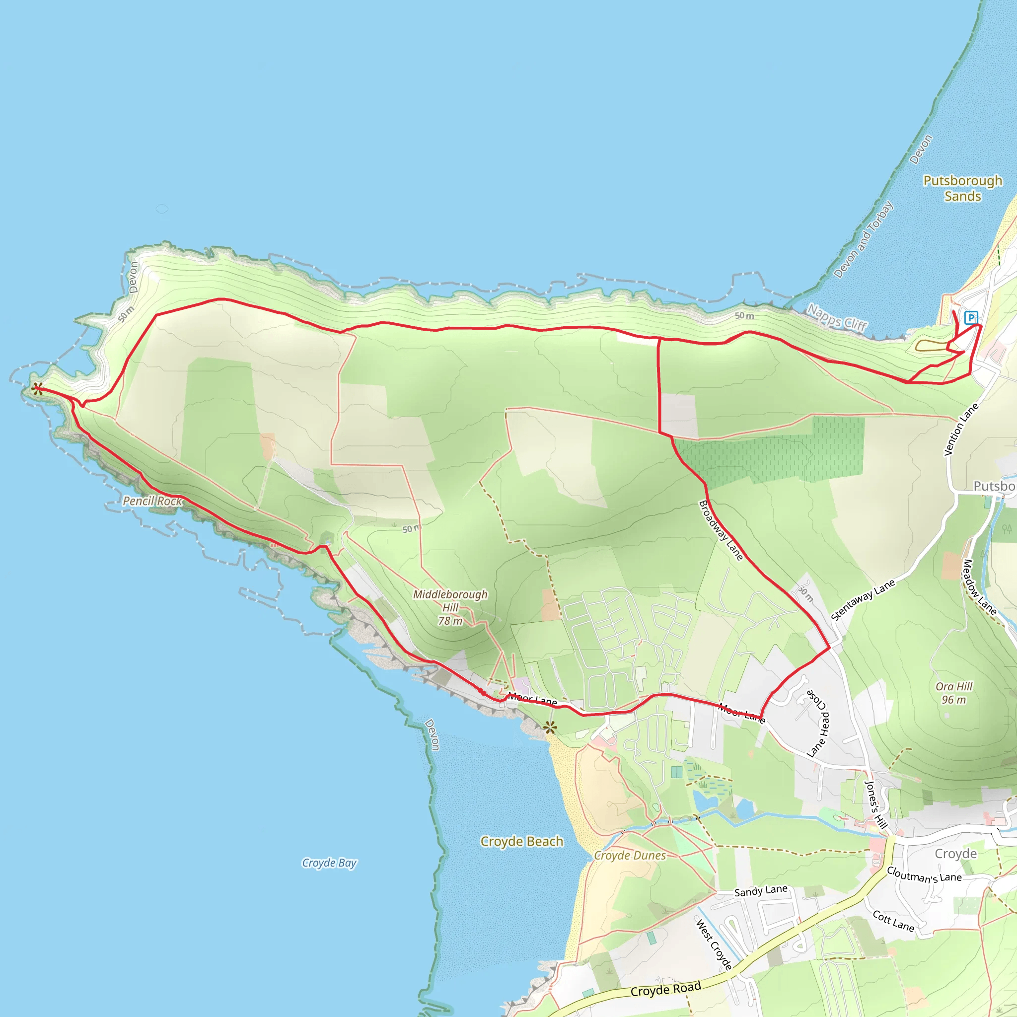 Baggy Point Coastguard Pole and Putsborough Beach Site mobile static map