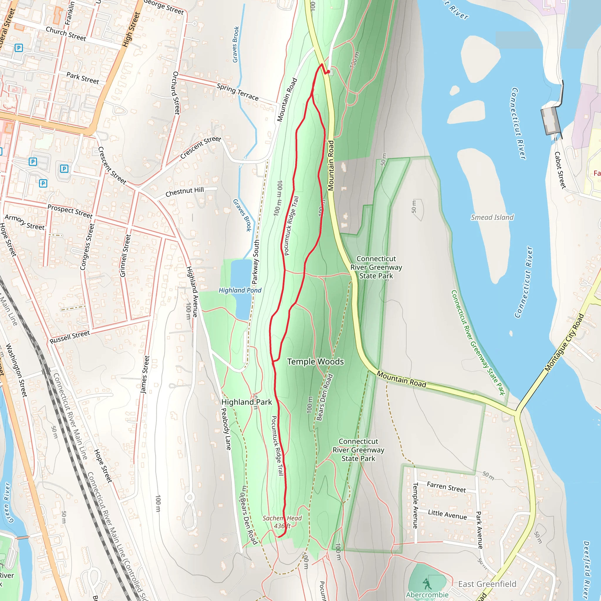 Sachem Head Loop Trail - Highland Park mobile static map